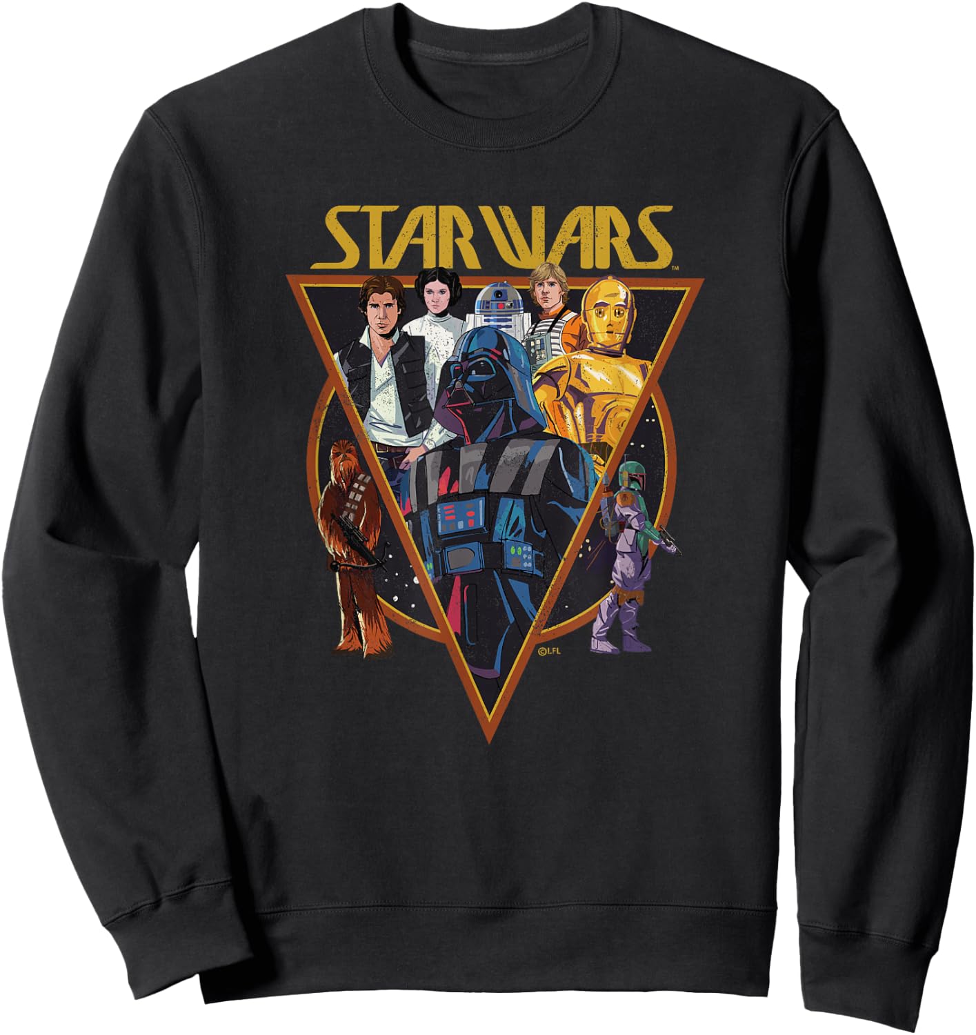 Star Wars Classic Art Characters and Logo Retro Vintage Sweatshirt - Sweatshirt | Black