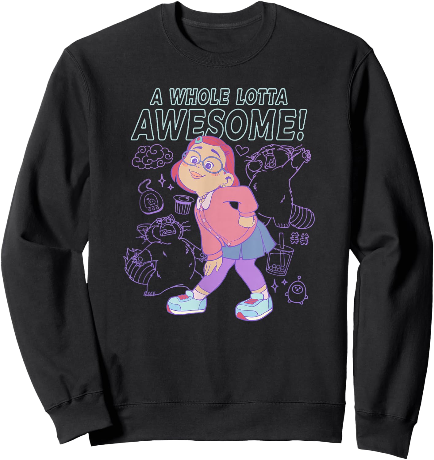 Disney Pixar Turning Red Mei Whole Lotta Awesome Sweatshirt - Sweatshirt | Black