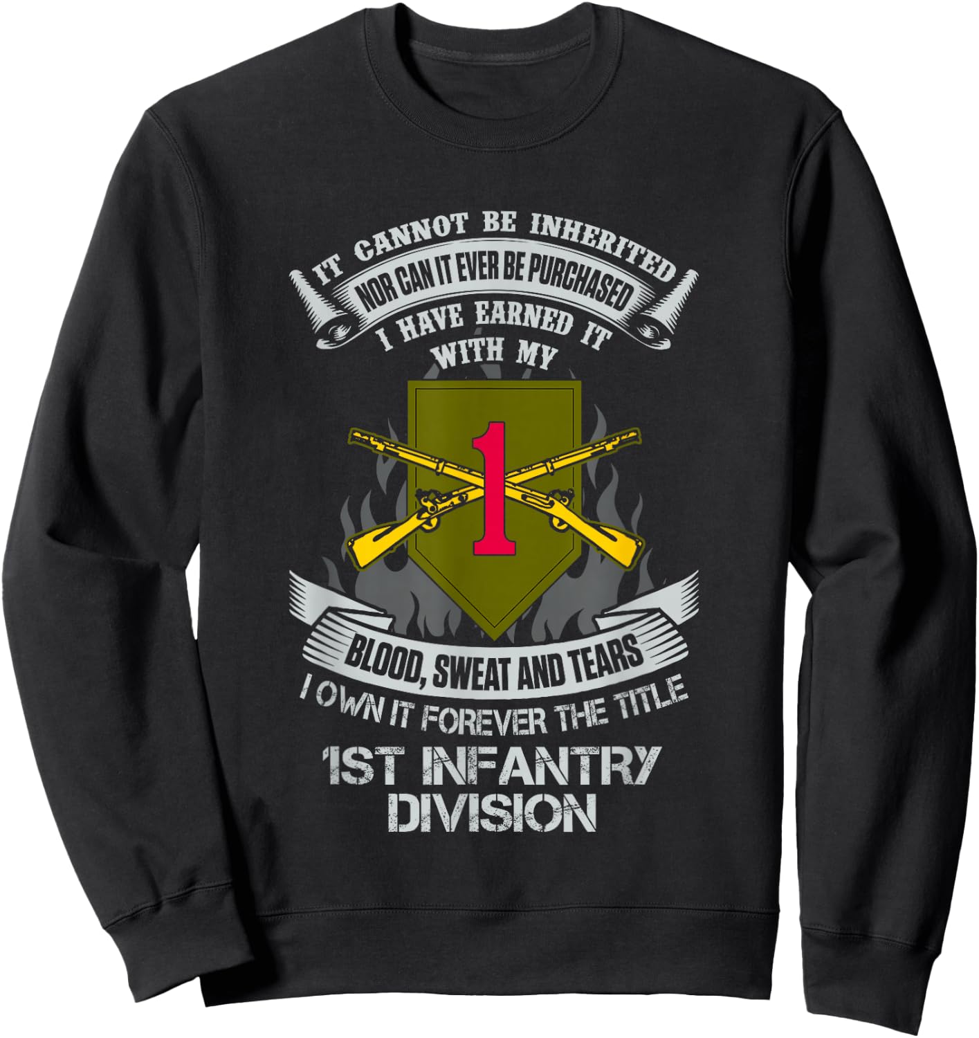 Own Forever The Title US Army 1st Infantry Division Sweatshirt - Sweatshirt | Black