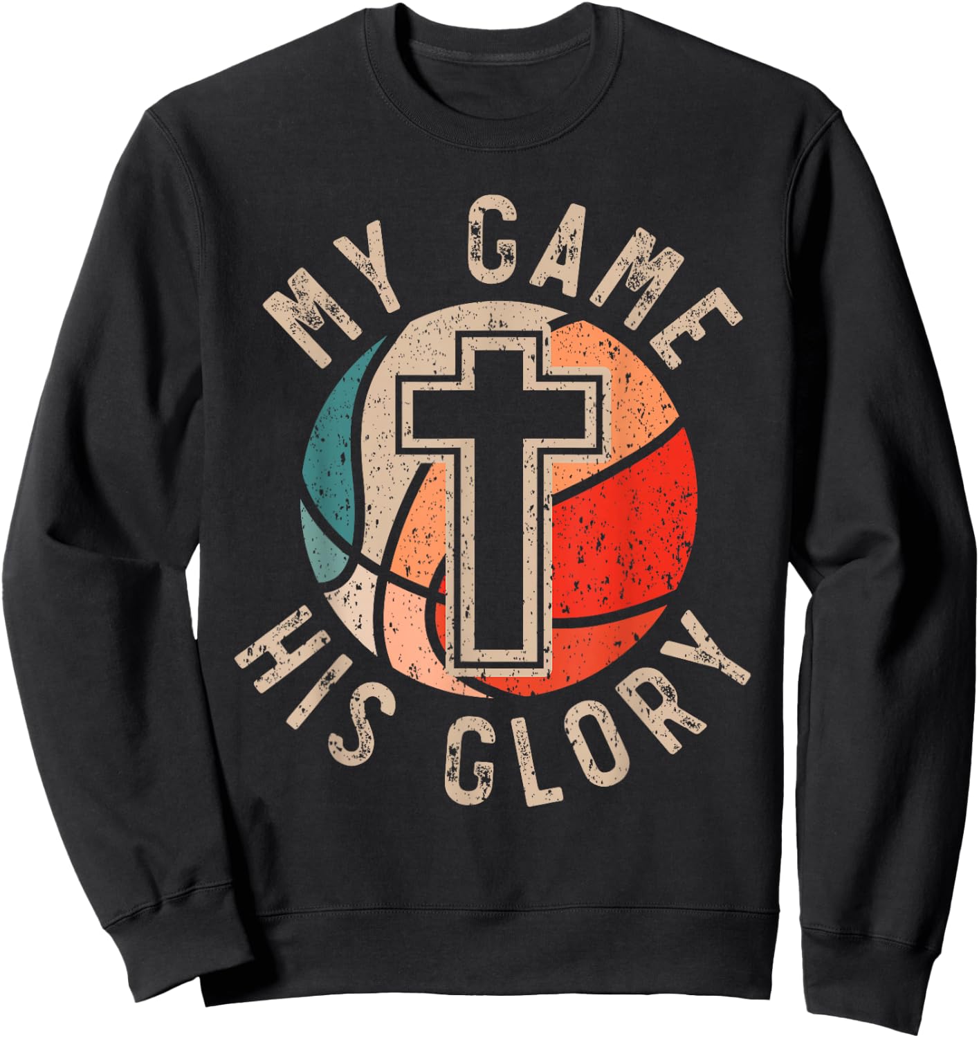 Basketball and Jesus Christ Christian Believer Hooper Sweatshirt - Sweatshirt | Black
