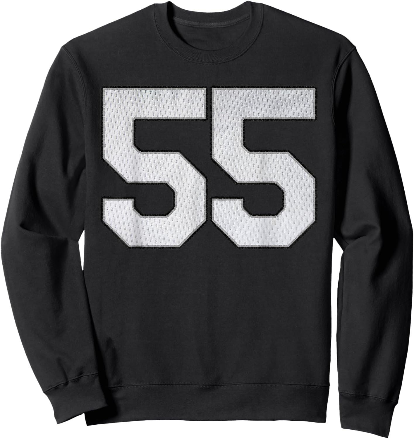 White Jersey Number 55 Athlete Sports Supporter Fanwear Sweatshirt - Sweatshirt | Black