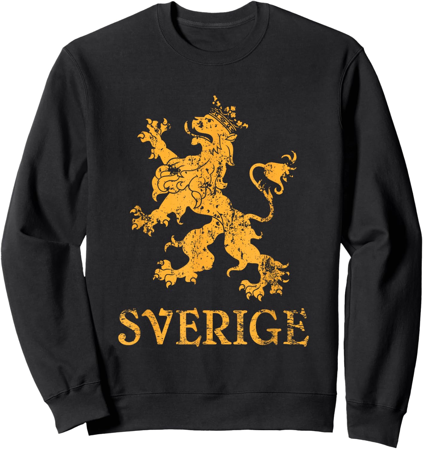 Sverige Sweden Lion Symbol Swedish Pride Sweatshirt - Sweatshirt | Black