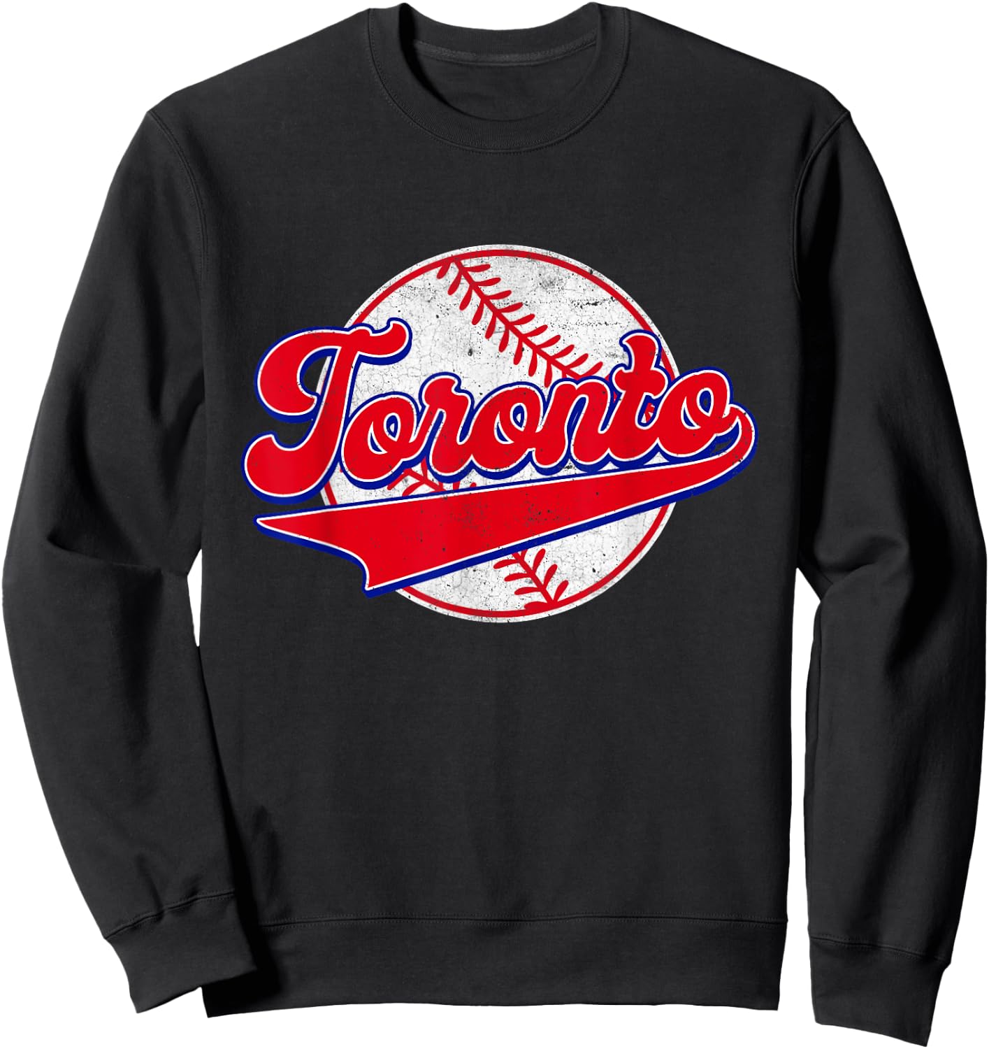 Toronto Cityscape Vintage Baseball Men Women Kids Sweatshirt - Sweatshirt | Black