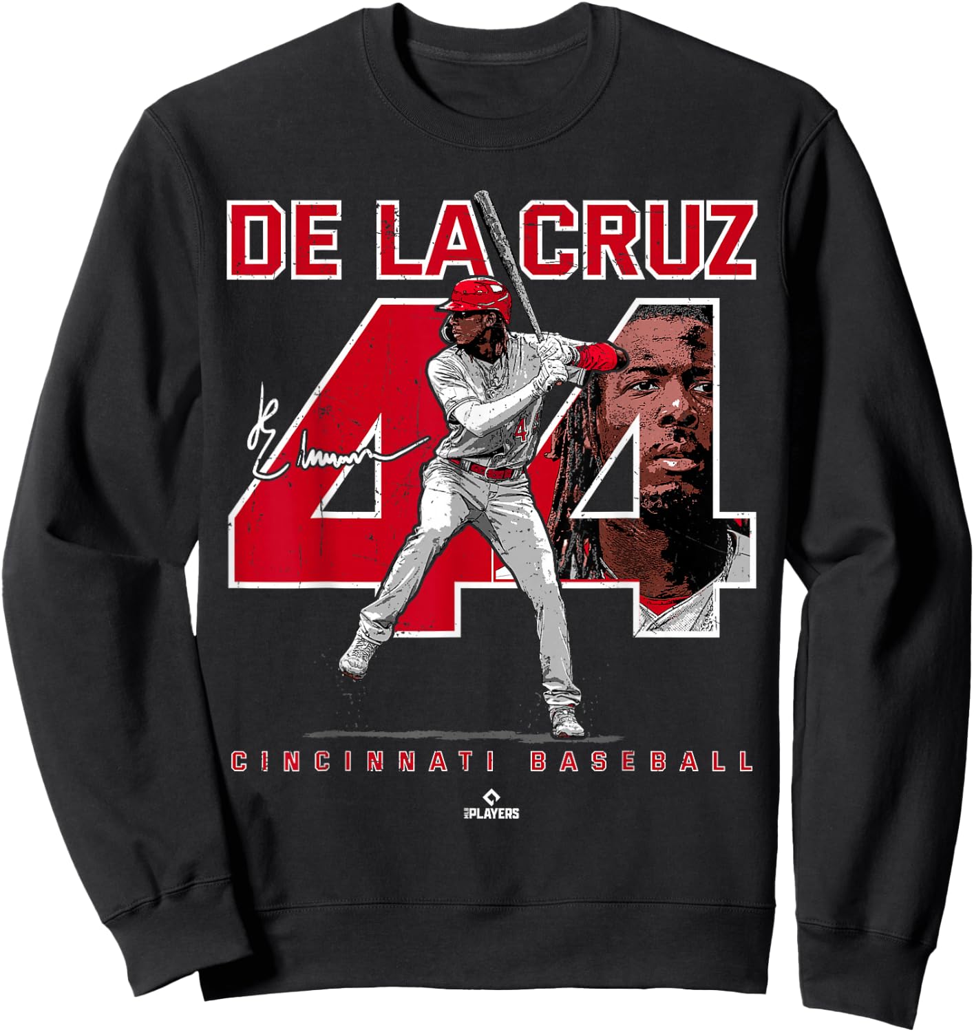 BallPark MVP -Adult Black Baseball Player - Small - Short Sleeve - - Cincinnati - Elly De La Cruz Sweatshirt - Sweatshirt | Black