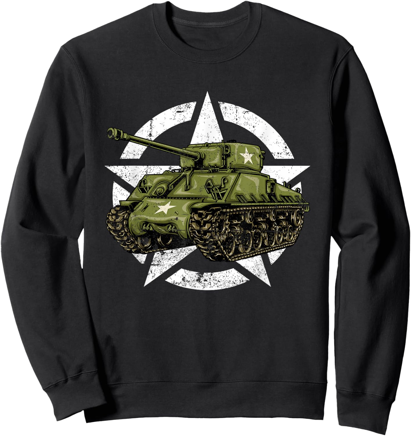 Sherman M4 World War 2 Army Tank Vintage Tank a Military Boy Sweatshirt - Sweatshirt | Black
