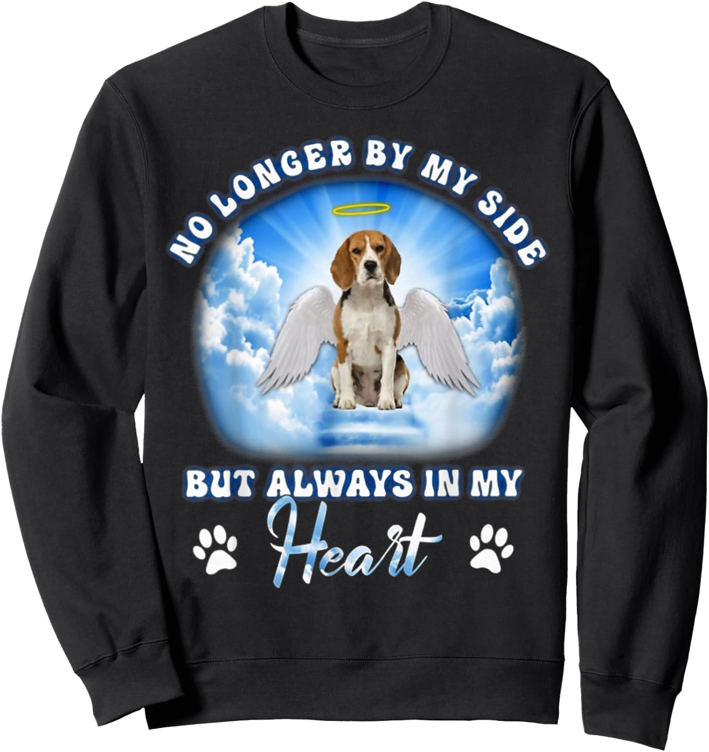 Beagle No Longer By My Side But Always In My Heart Dog Angel Sweatshirt - Sweatshirt | Black