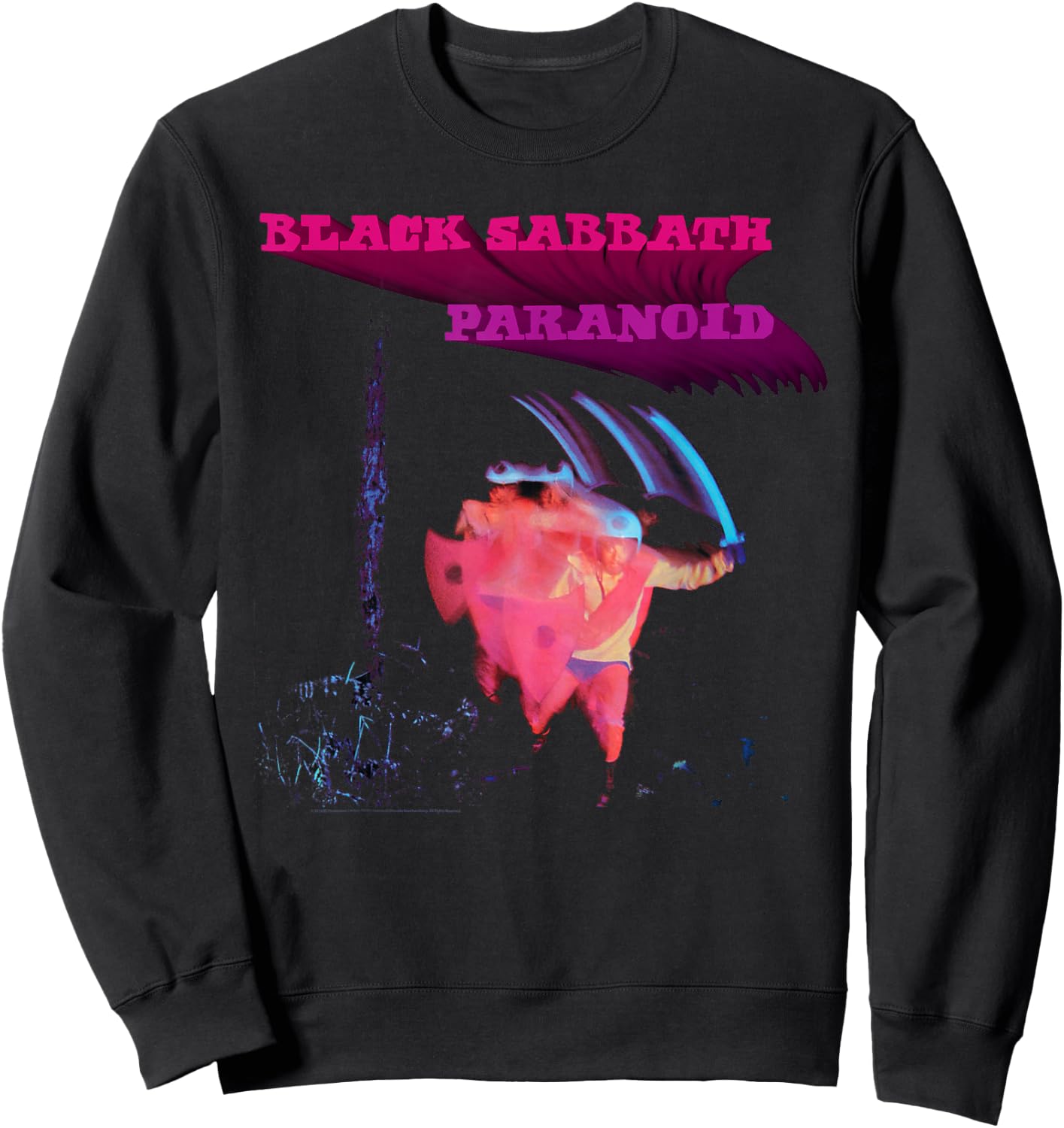 Black Sabbath Official Paranoid Motion Trails Sweatshirt - Sweatshirt | Black