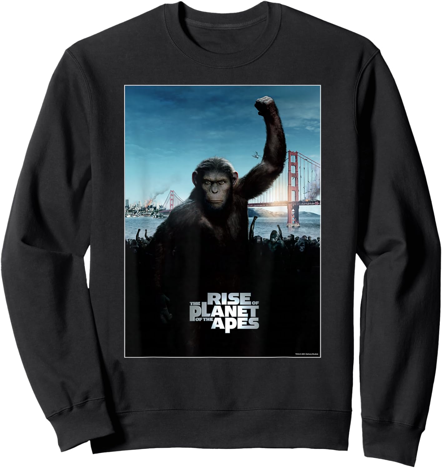 Rise of the Planet of the Apes Caesar Ape Army Movie Poster Sweatshirt - Sweatshirt | Black