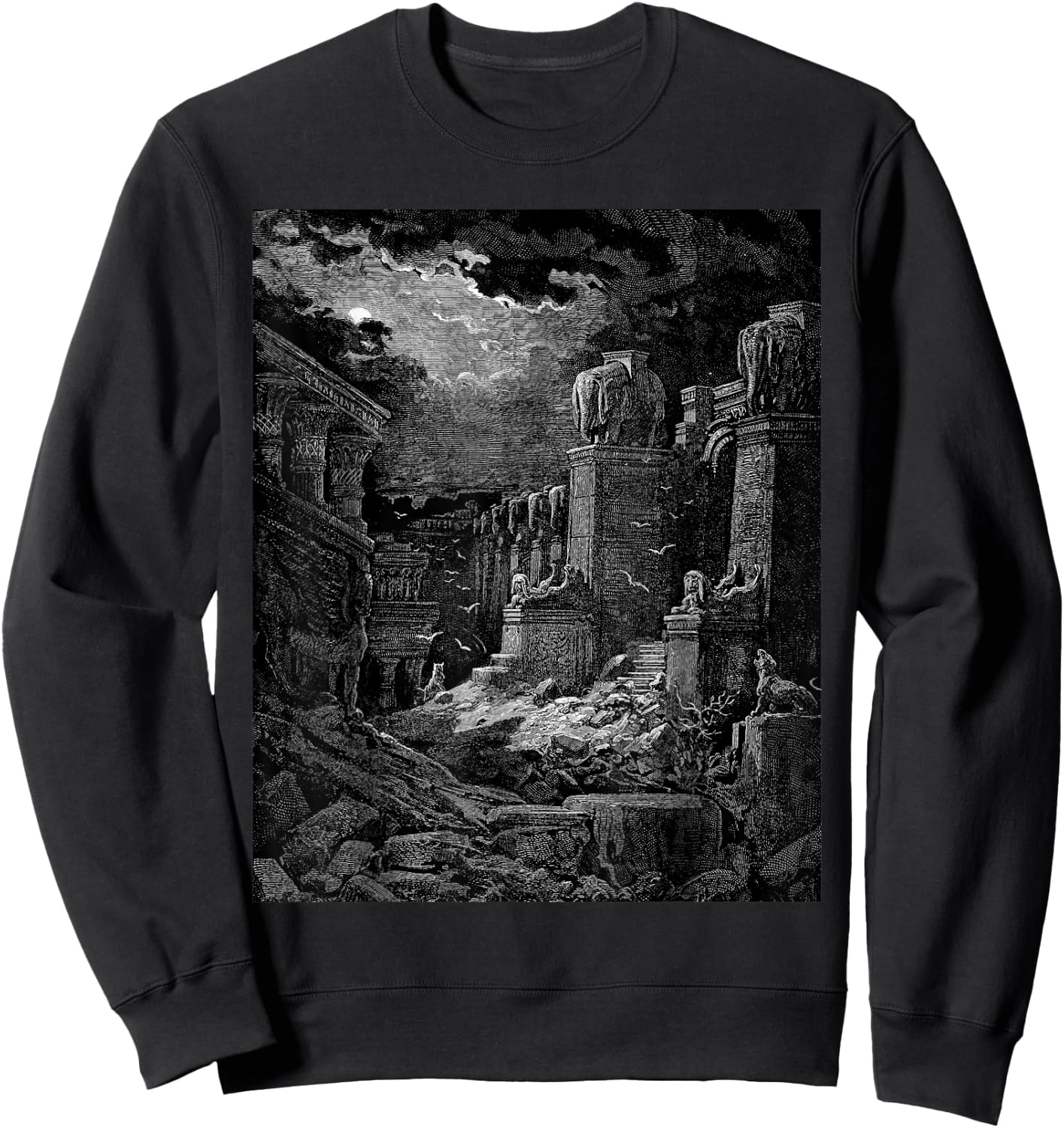 Babylon Fallen Gustave Dore Biblical Art Sweatshirt - Sweatshirt | Black