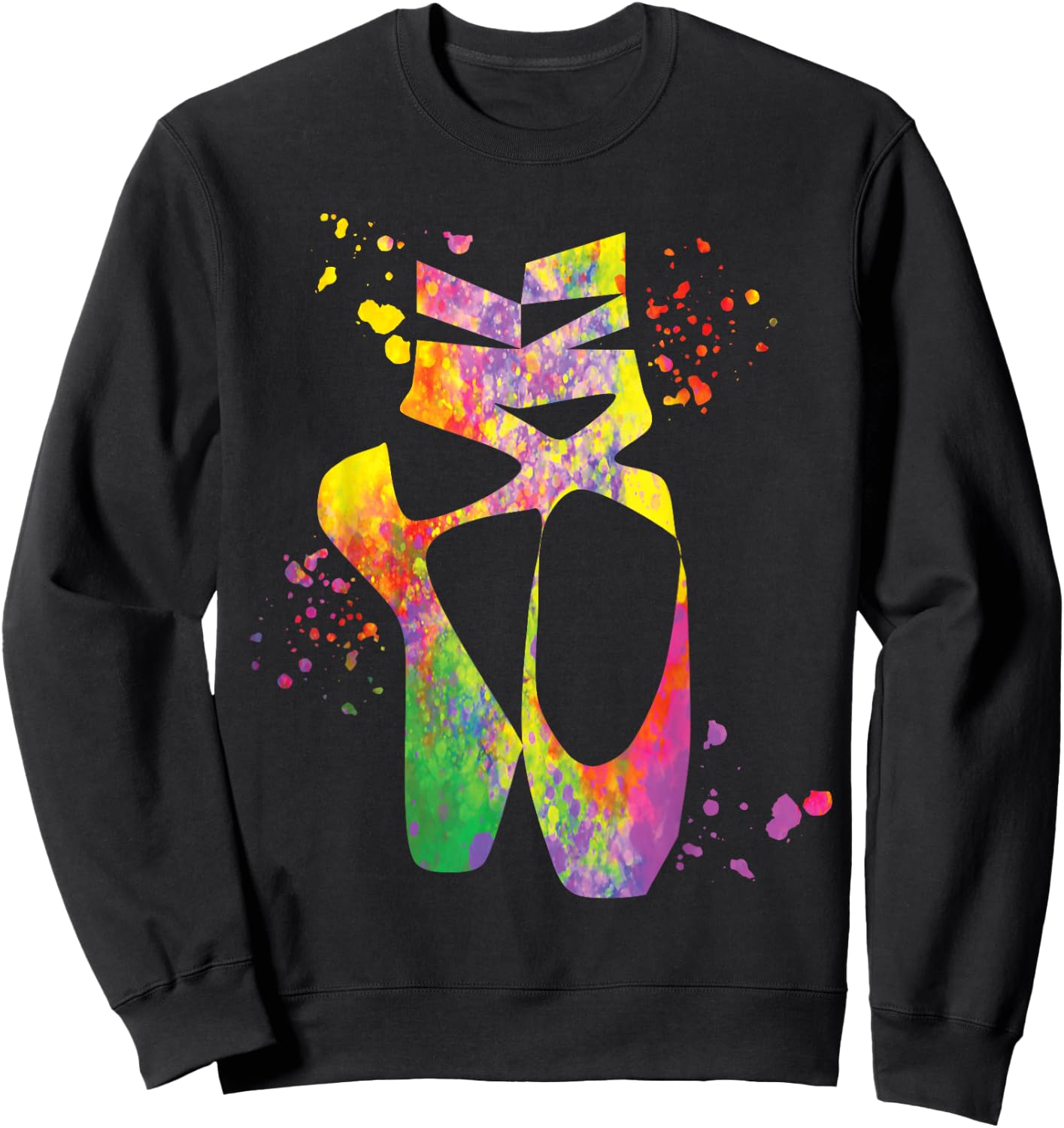 Ballet Shoes Dancer Colorsplash Woman Ballerina Sweatshirt - Sweatshirt | Black