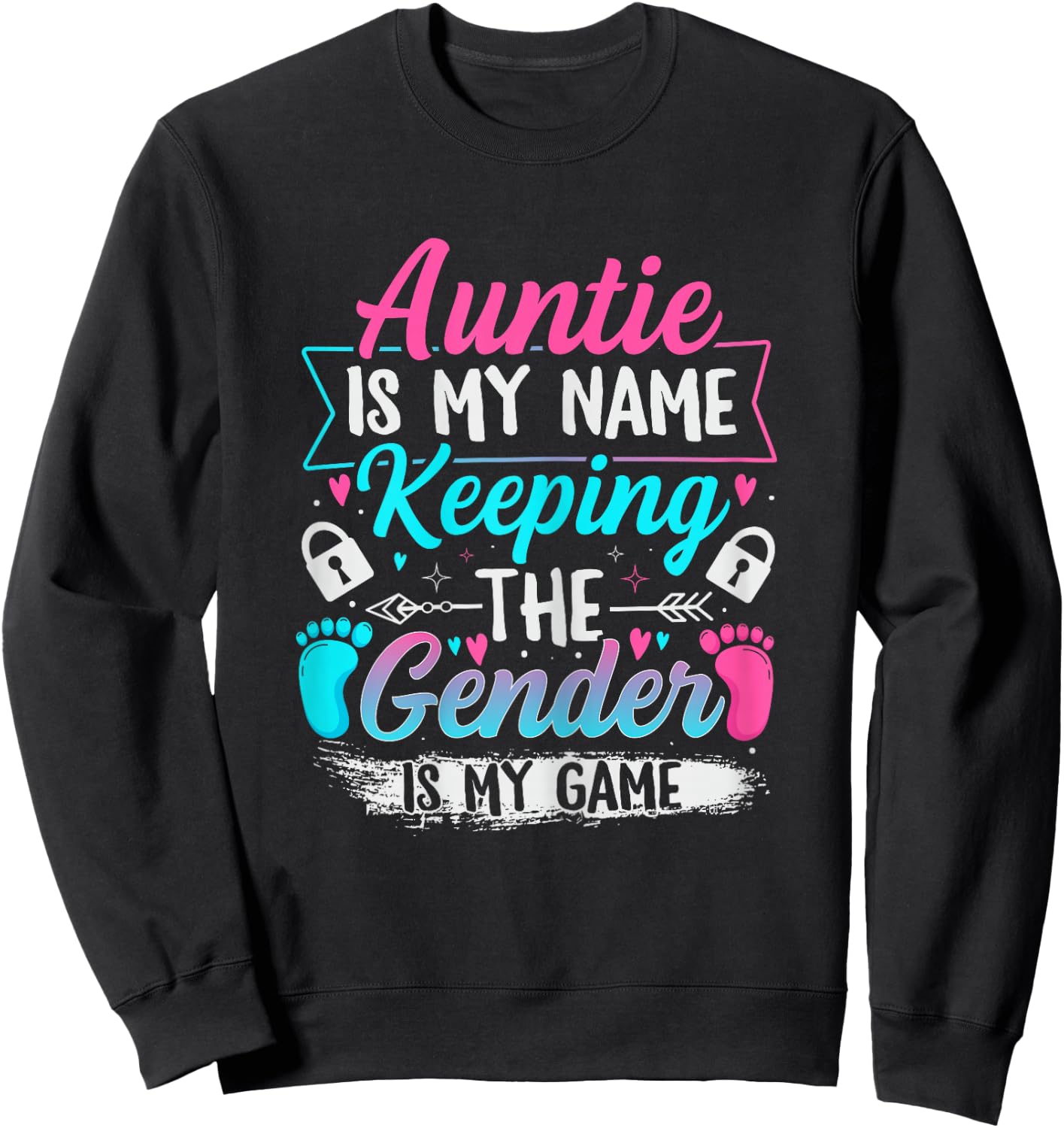 Gender Reveal Design for a Keeper of the Gender Aunt Sweatshirt - Sweatshirt | Black