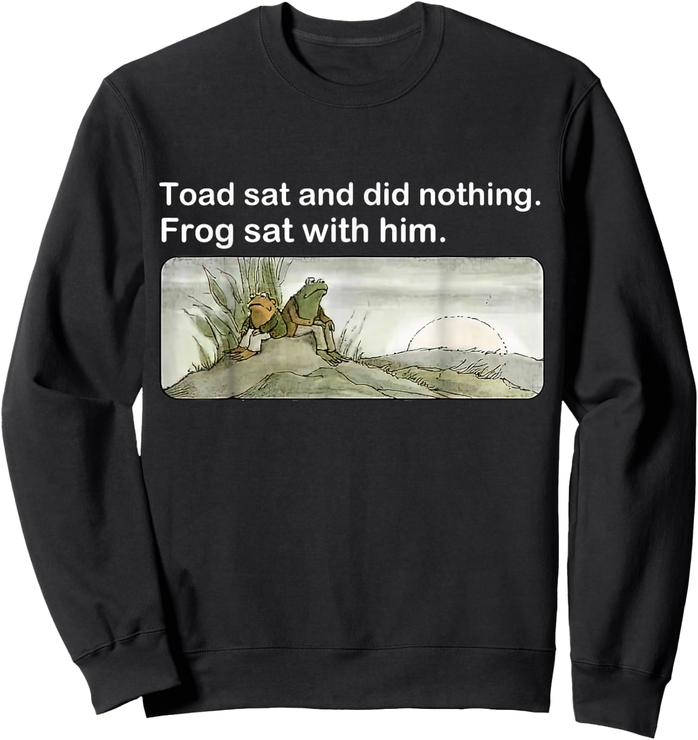 Frogs Funny toads meme lover Vintage -Adults & Kids Black Sweatshirt - Sweatshirt | Black