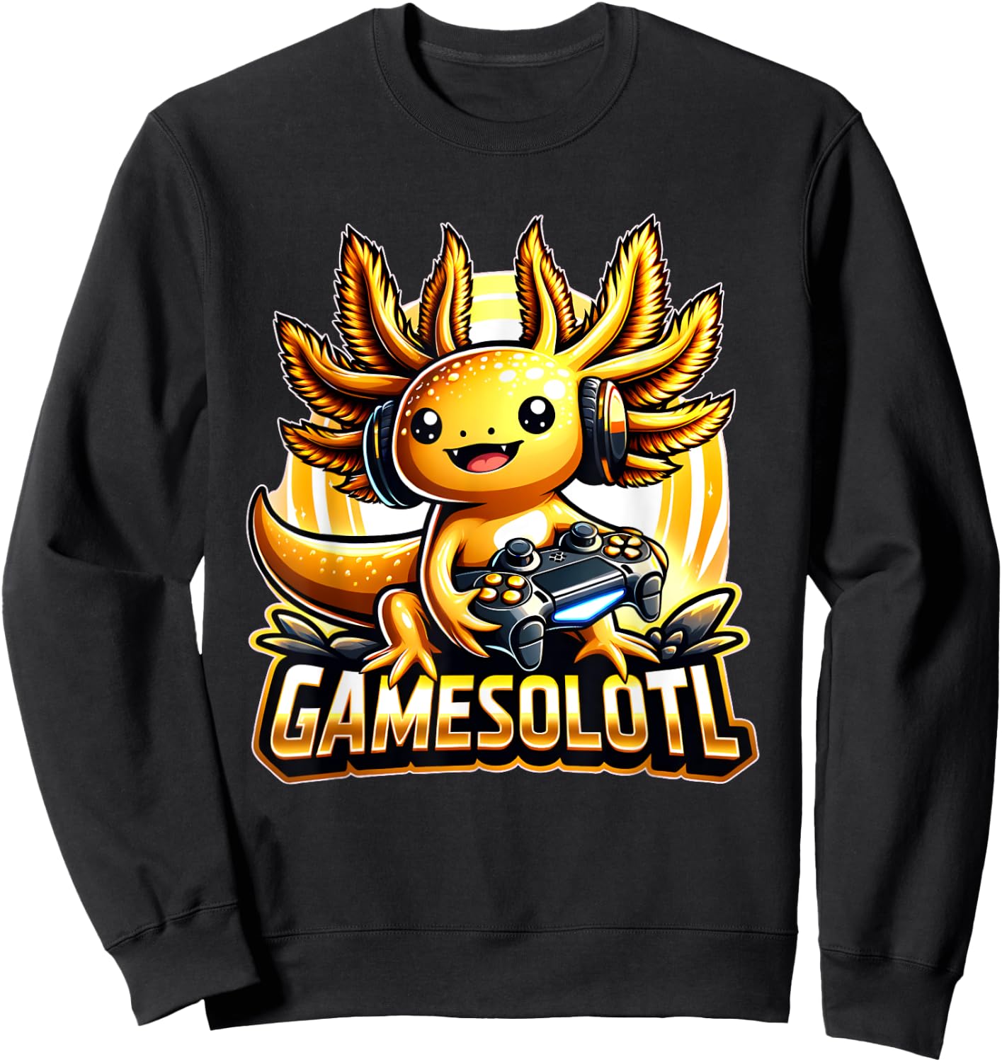 Gamesolotl Axolotl Gamer kawaii Anime kids Sweatshirt - Sweatshirt | Black