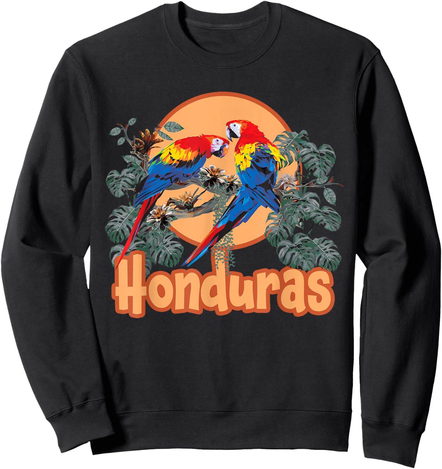Honduran Scarlet Macaw Men Women Honduras Sweatshirt - Sweatshirt | Black