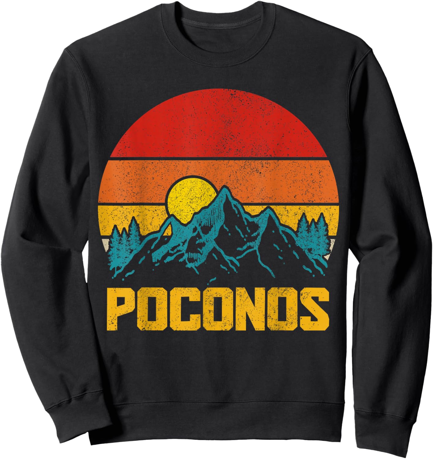 Pocono Mountains Poconos Pennsylvania Hiking Vintage Sweatshirt - Sweatshirt | Black
