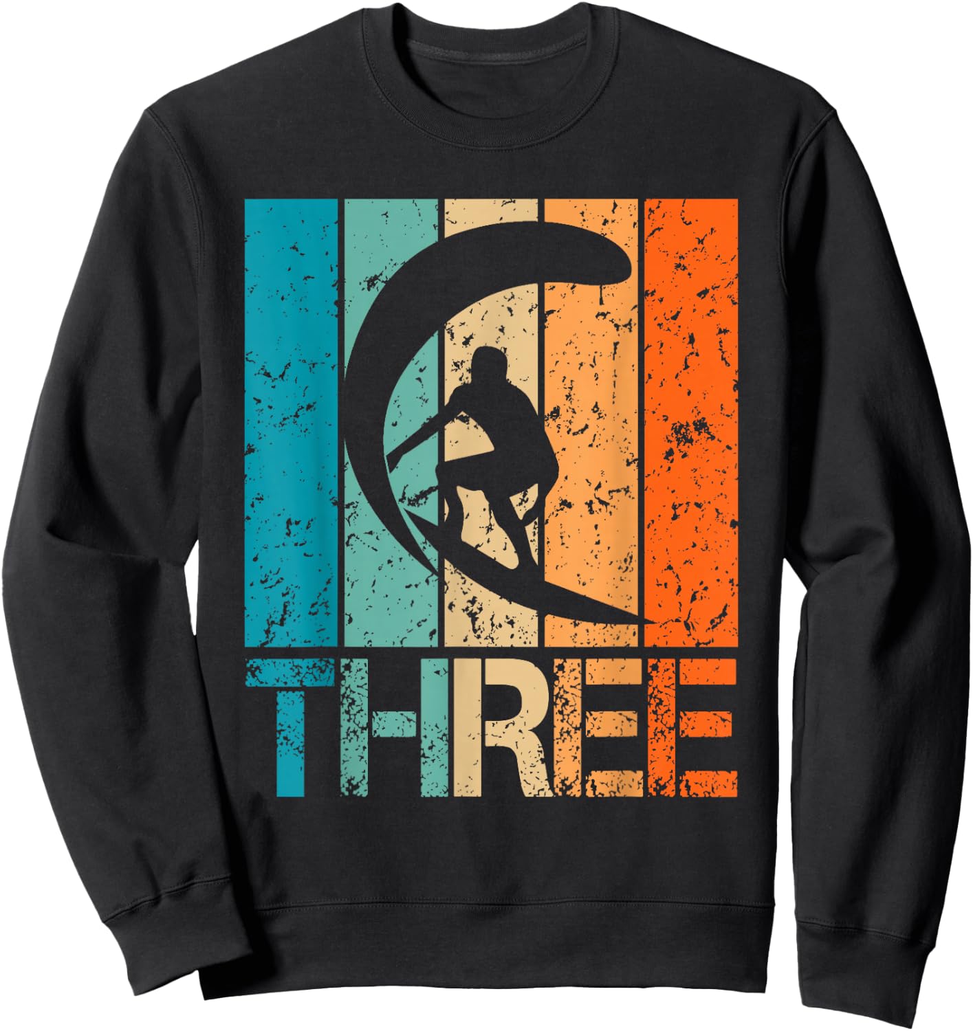 3rd Surfing Birthday 3 Year Old 3yr Boy Girl Birthday Surfer Sweatshirt - Sweatshirt | Black
