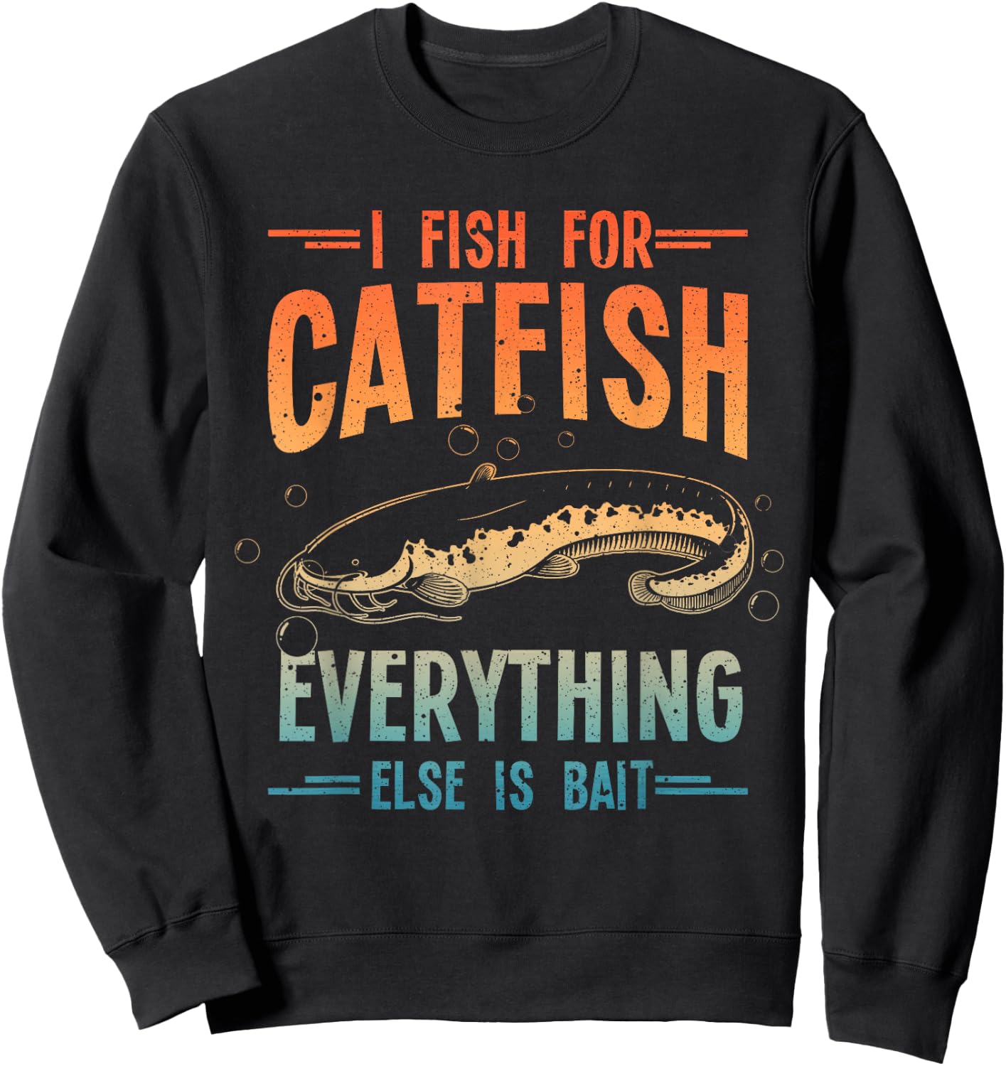Funny Catfishing Design Women Catfish Fishing Hunter Sweatshirt - Sweatshirt | Black