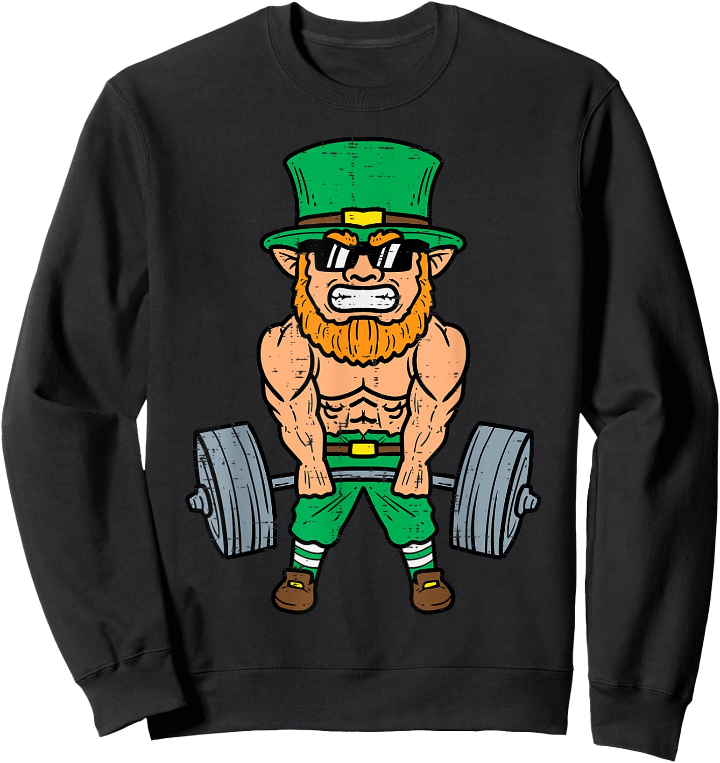 St Patricks Day Workout Weightlifting Saint Paddys Gym Men Sweatshirt - Sweatshirt | Black