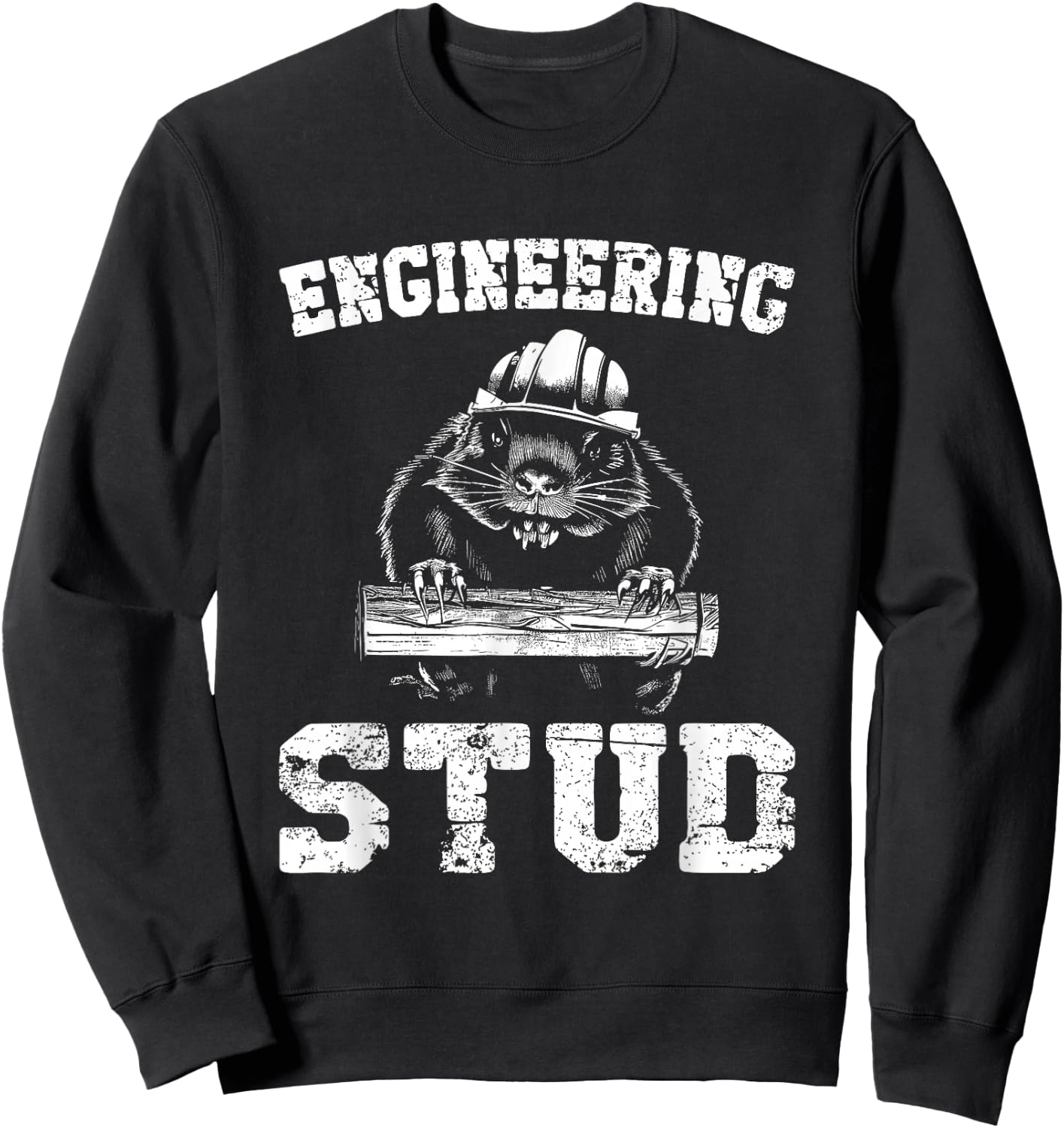 Engineering Stud Beaver - Funny Vintage Engineer Student Sweatshirt - Sweatshirt | Black