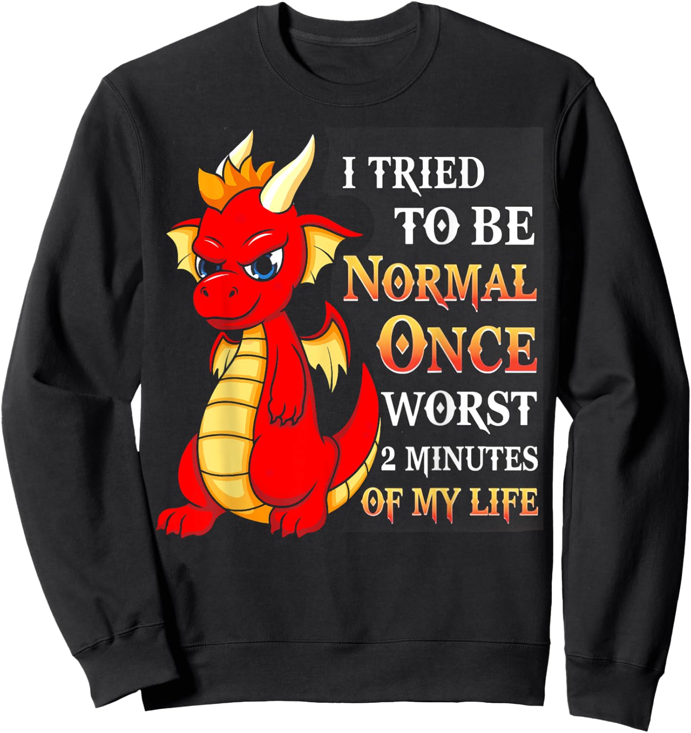 Dragon I Tried To Be Normal Once Worst 2 Minutes Of My Life Sweatshirt - Sweatshirt | Black