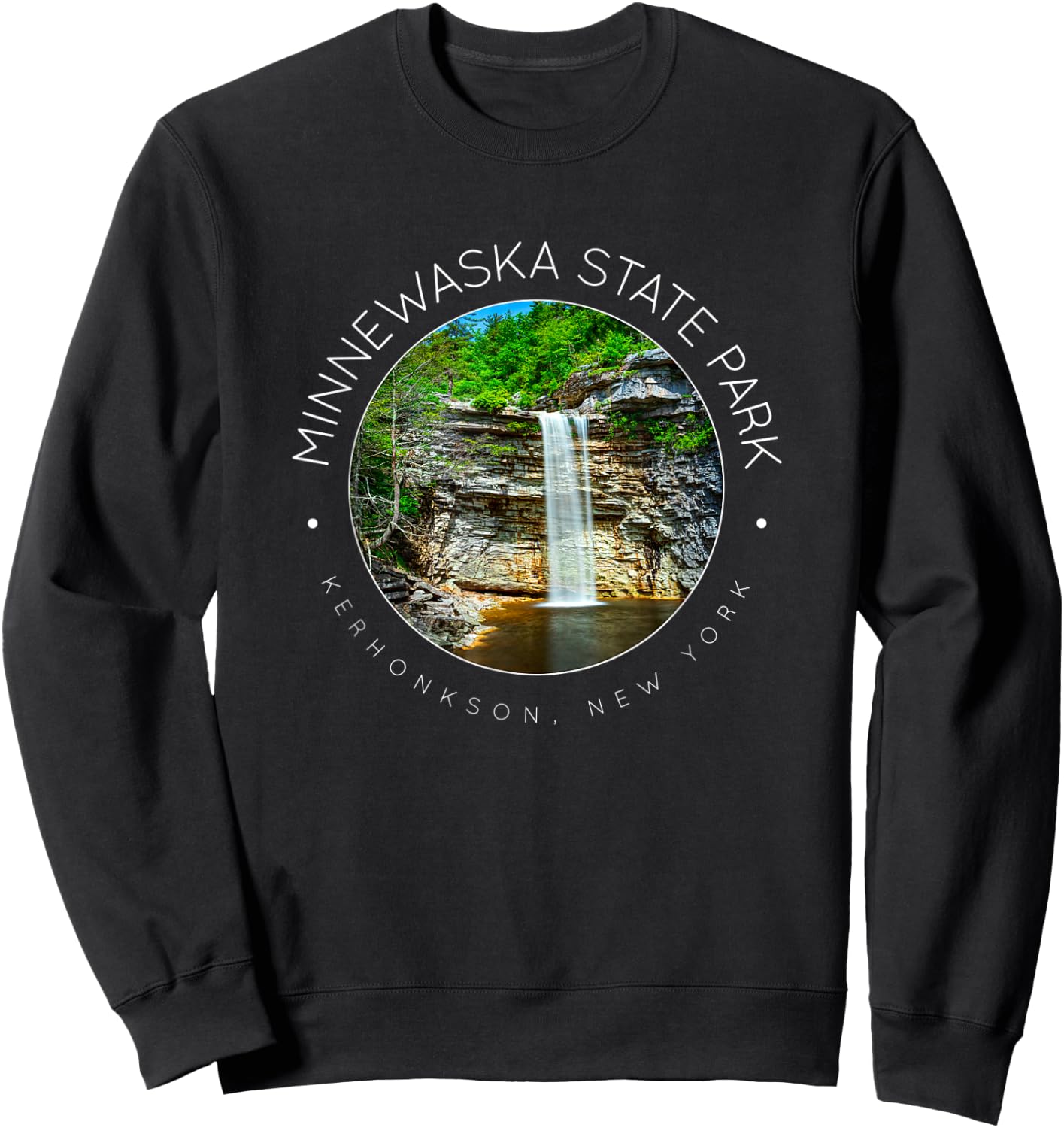 Minnewaska State Park Preserve, New York State, Waterfall Sweatshirt - Sweatshirt | Black