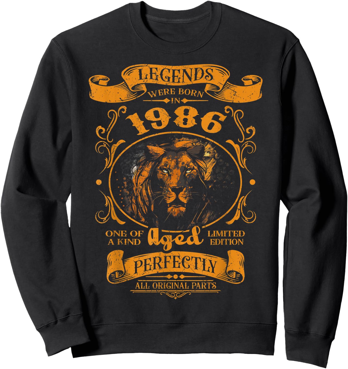 Legends were born in 1986 37th birthday lion lovers gift Sweatshirt - Sweatshirt | Black