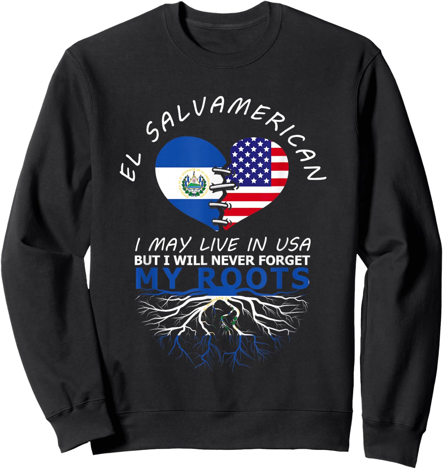 El Salvador USA Proud of Both Countries El Salvamerican Sweatshirt - Sweatshirt | Black