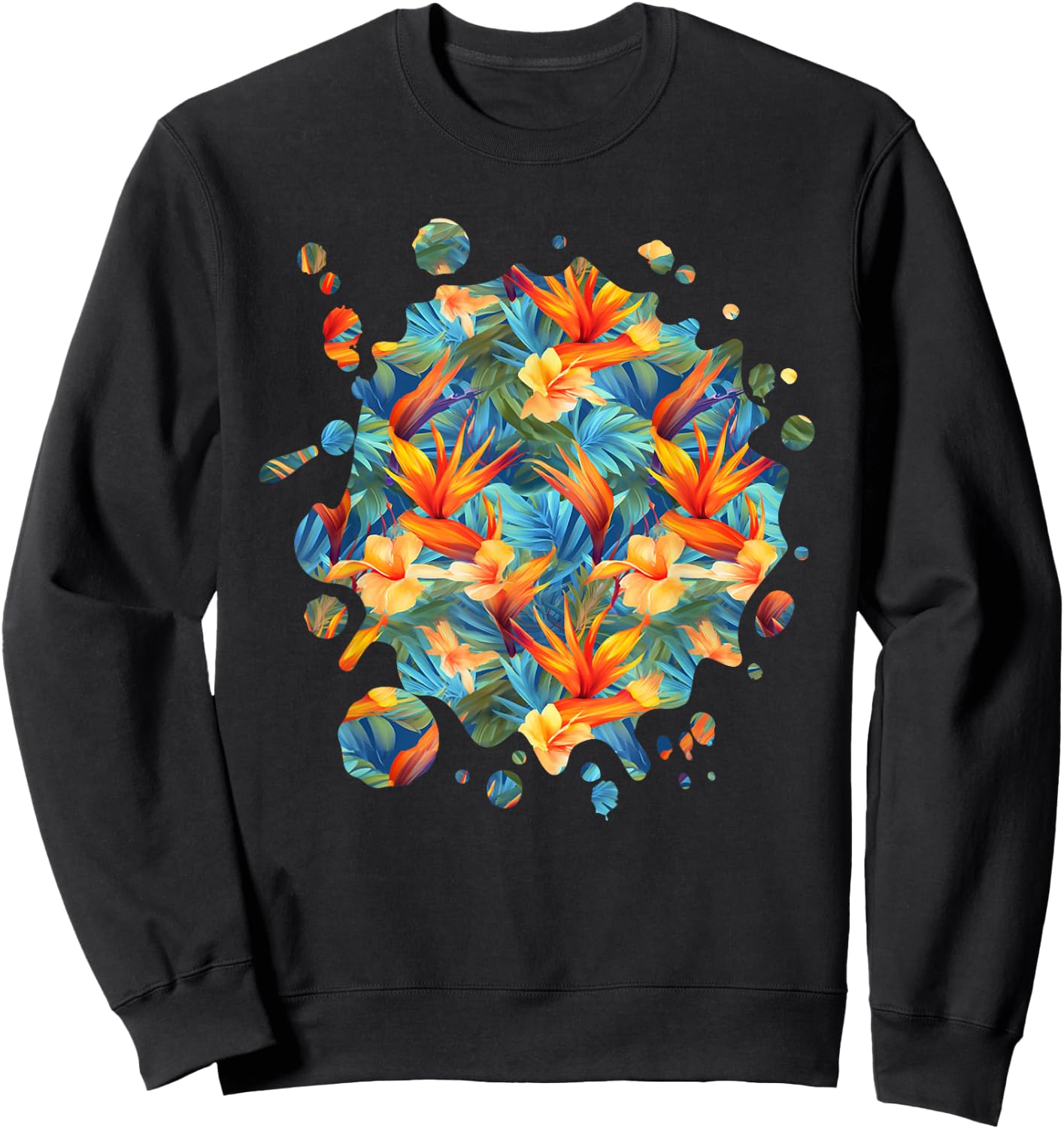 Cute Bird of Paradise Inspired Flower Plant Lover Gardener Sweatshirt - Sweatshirt | Black