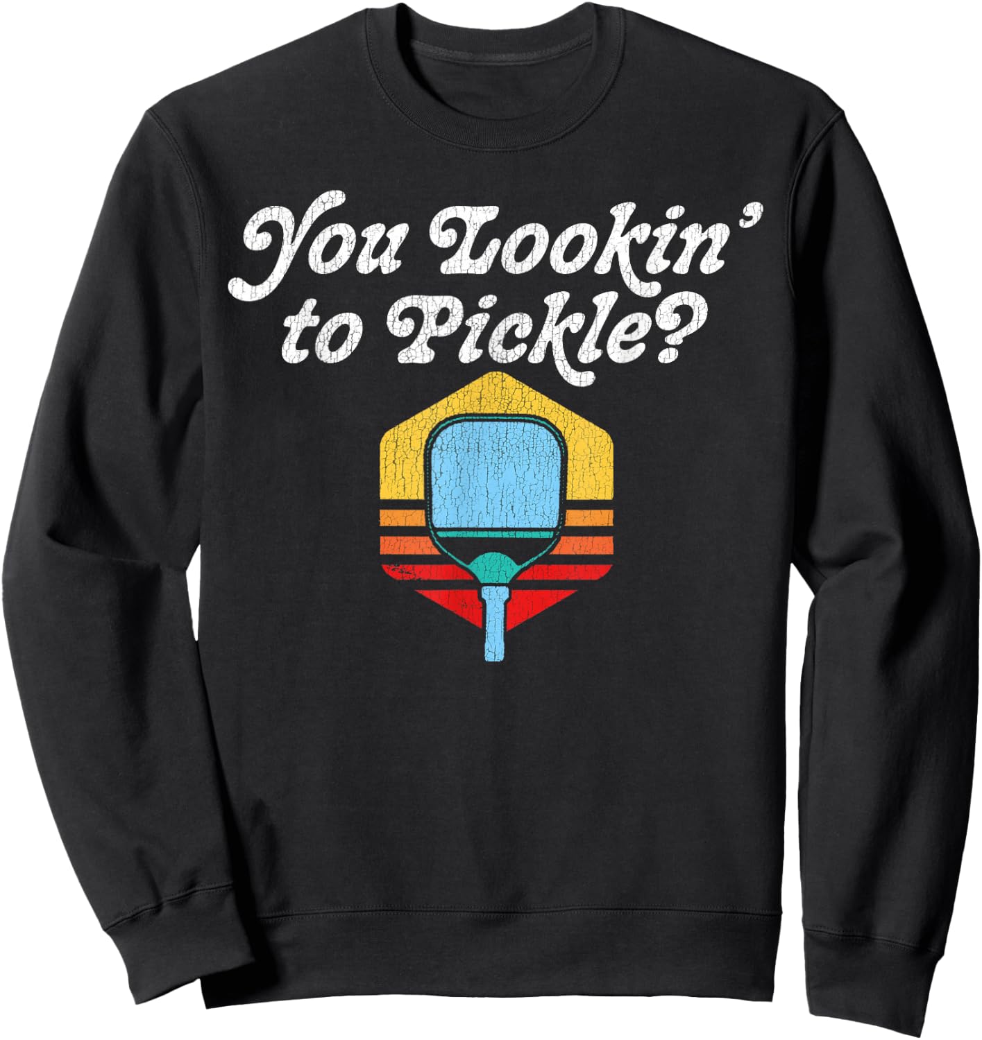 FIT2SERVE Gear - Positivity Through Laughter -Adults Retro Sports Black Small Sweatshirt - Sweatshirt | Black