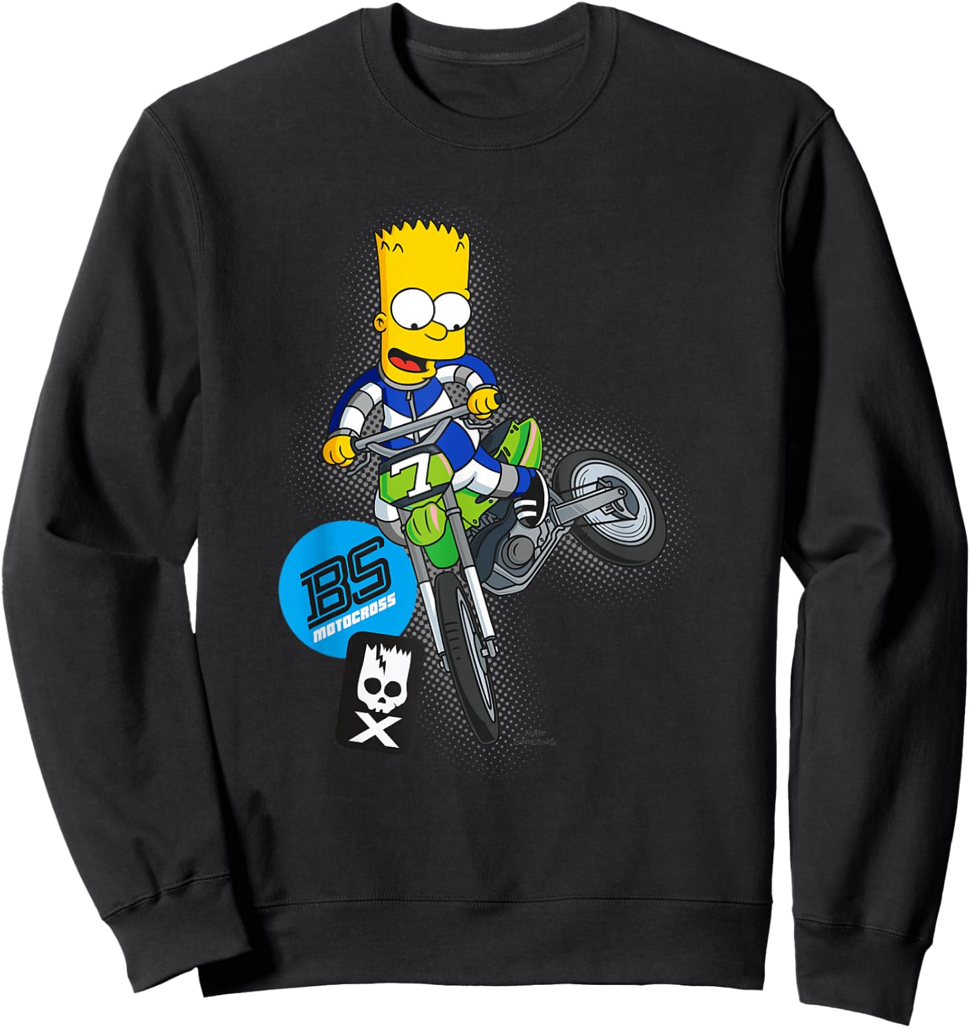 The Simpsons Bart Simpson BMX Motocross Racing C2 Sweatshirt - Sweatshirt | Black