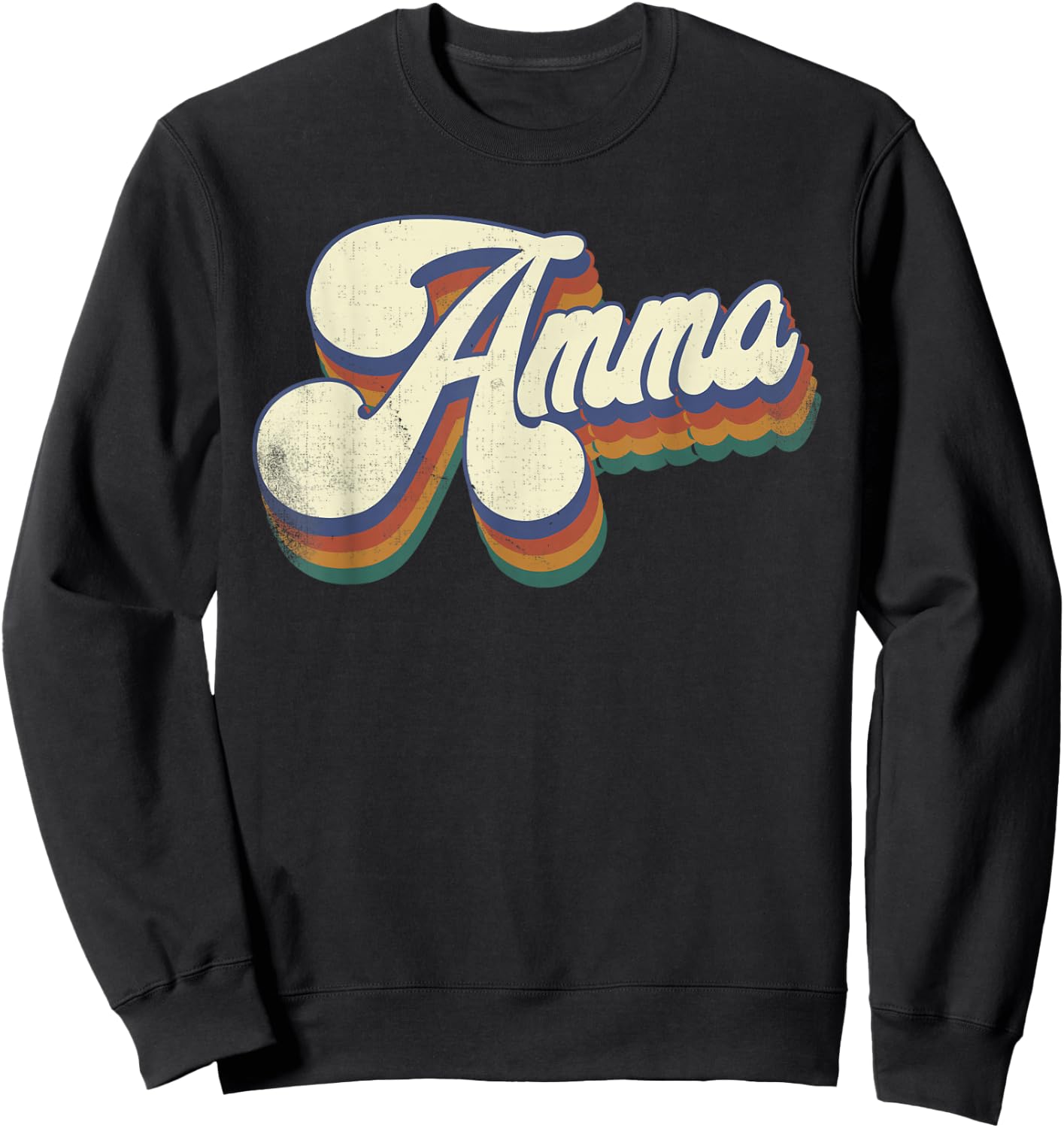 Amma Gifts For Grandma Retro Vintage Mother's Day Amma Sweatshirt - Sweatshirt | Black