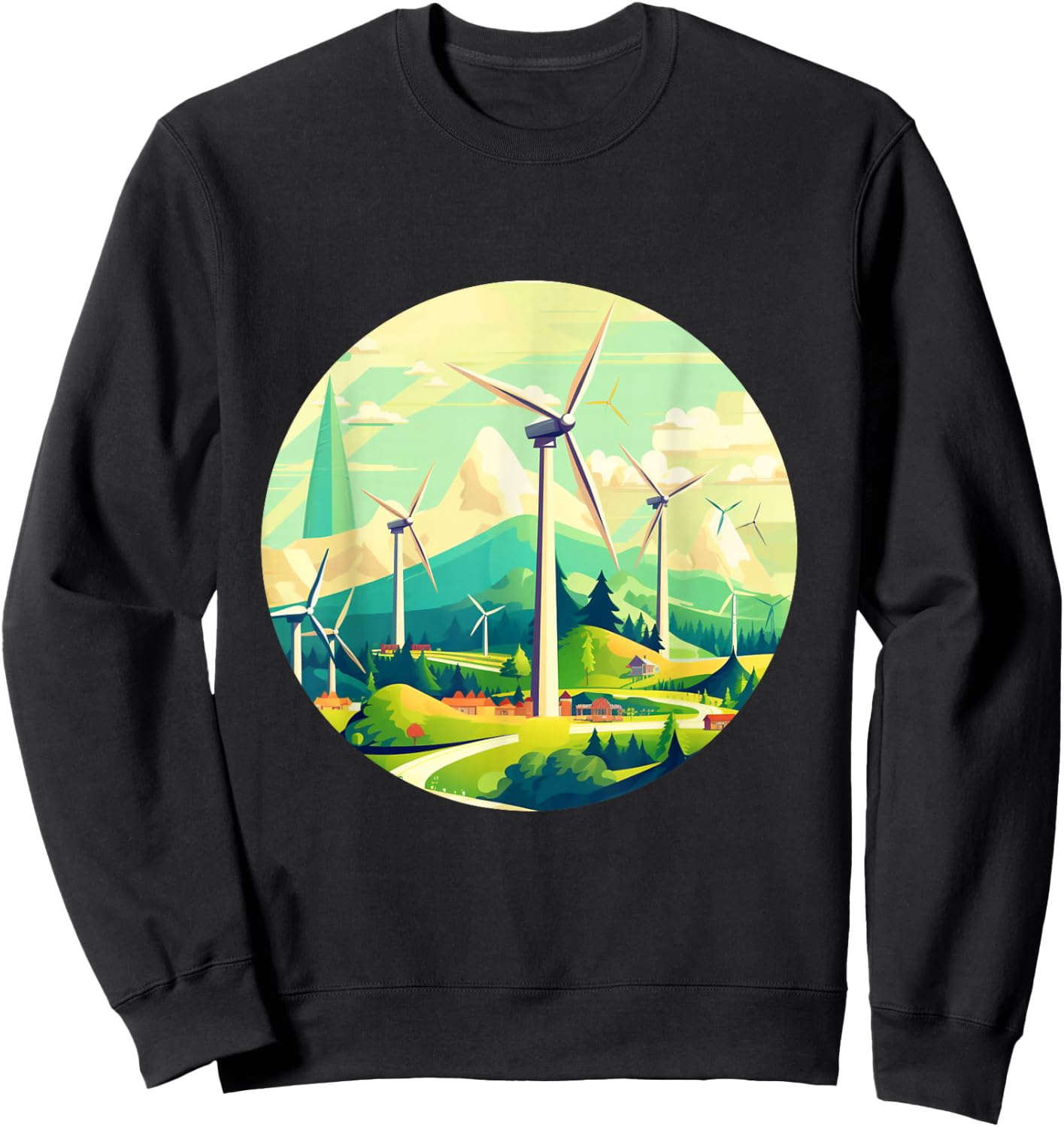 Funny Wind Turbines for Wind Park Lovers Sweatshirt - Sweatshirt | Black
