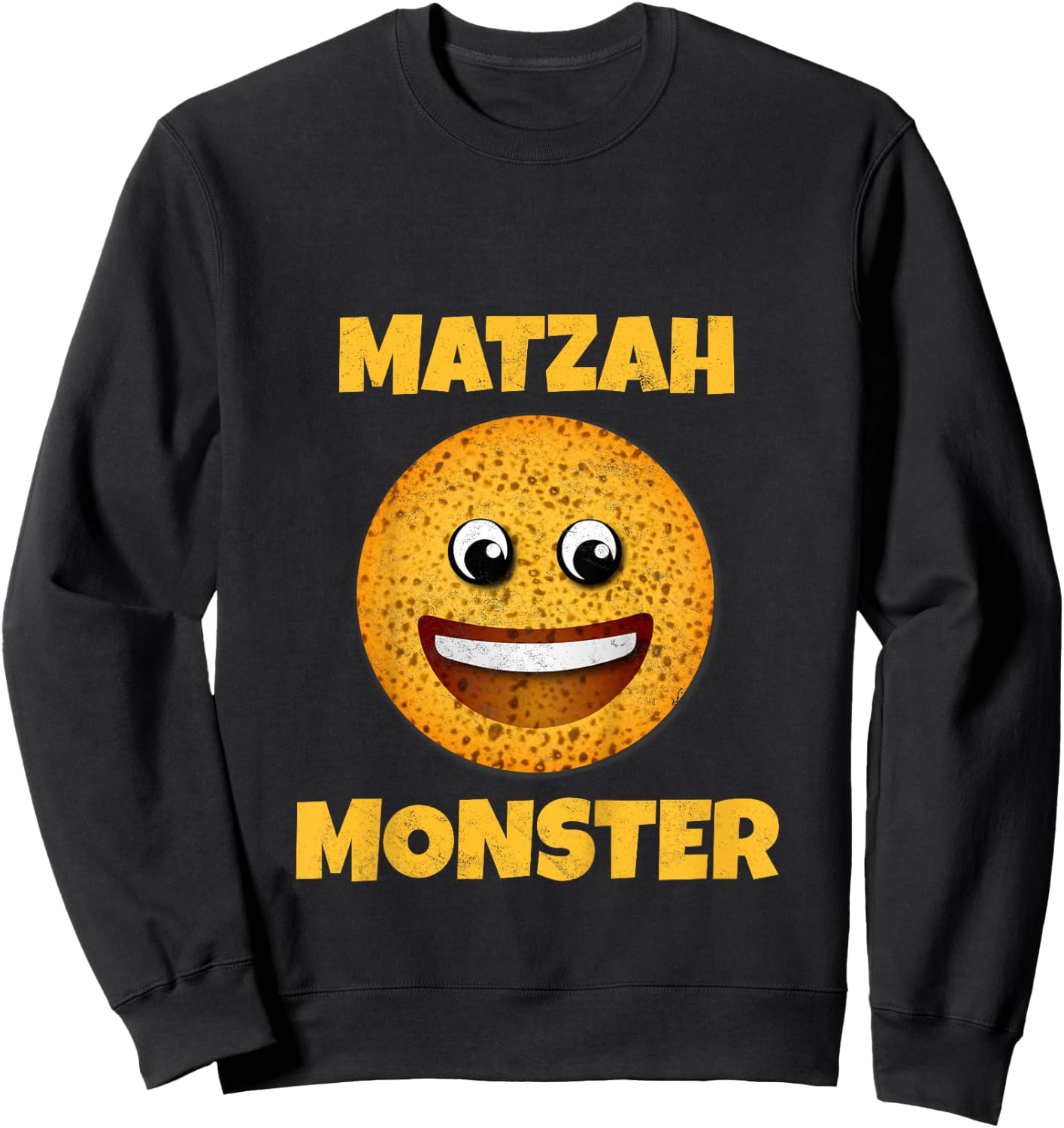 Matzah Monster Funny Passover Matzo Ball Pesach Seder Jewish Sweatshirt - Sweatshirt | Black