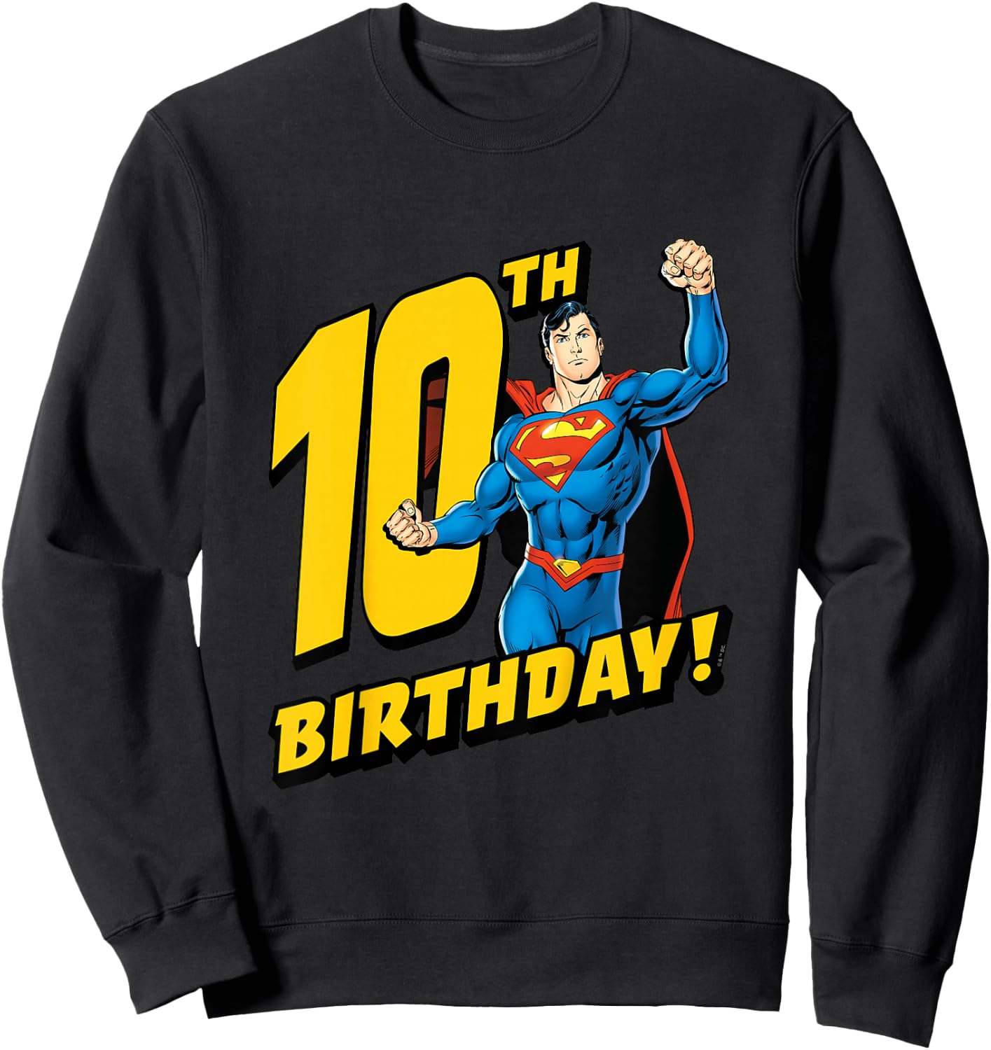 Kids Superman 10th Birthday Sweatshirt - Sweatshirt | Black