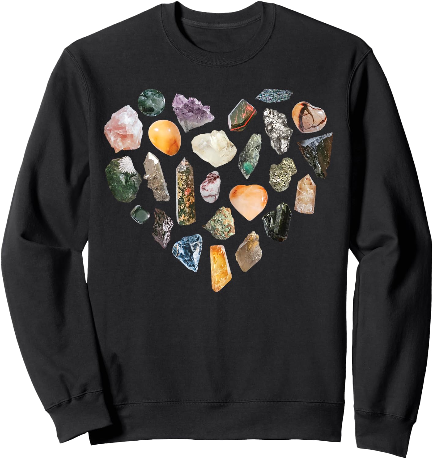 Heart Mineral Gems Collecting Rocks Rockhounding Geologist Sweatshirt - Sweatshirt | Black