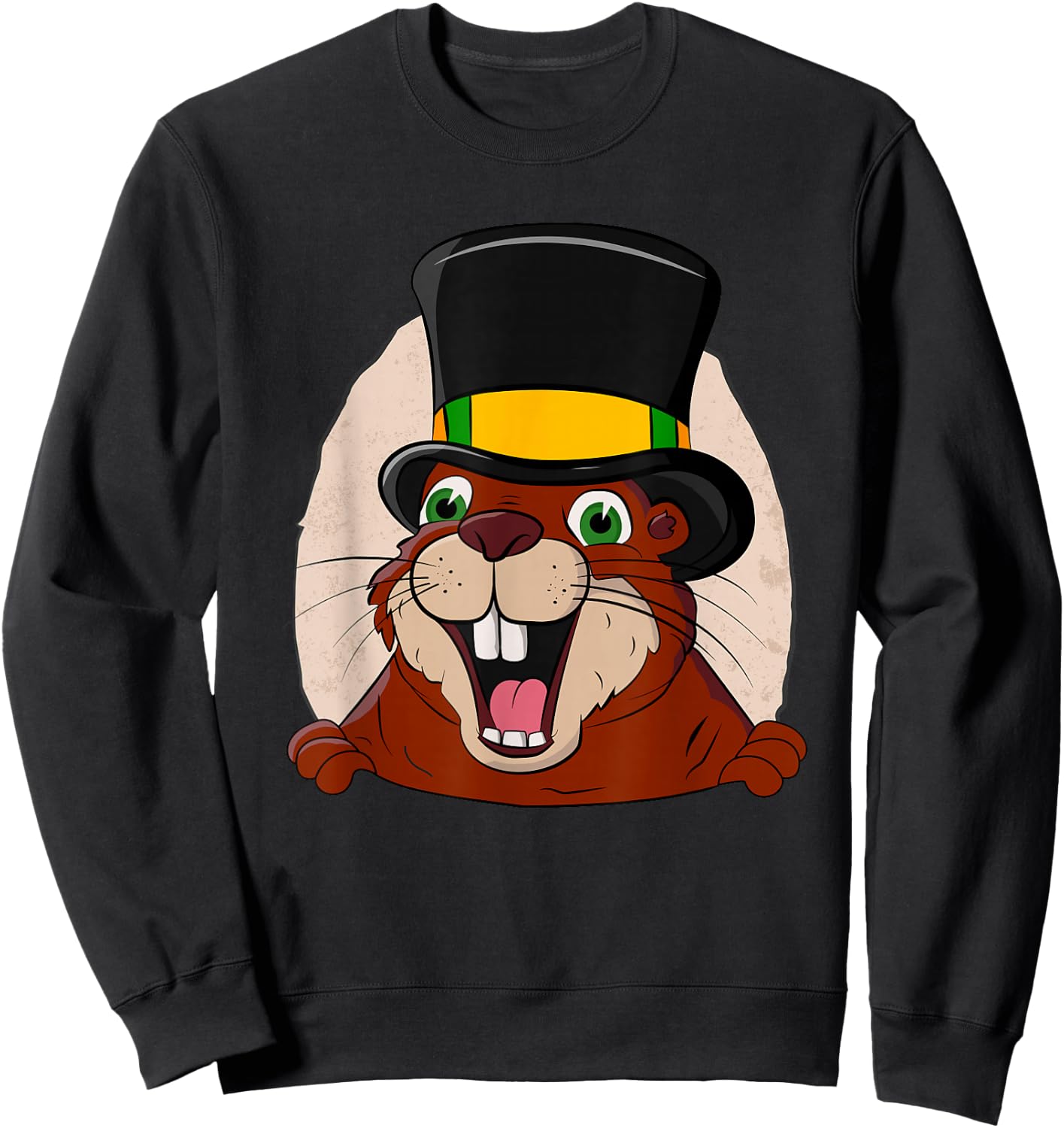Punxsy Phil's Cute Groundhog Day February 2nd Holiday Design Sweatshirt - Sweatshirt | Black
