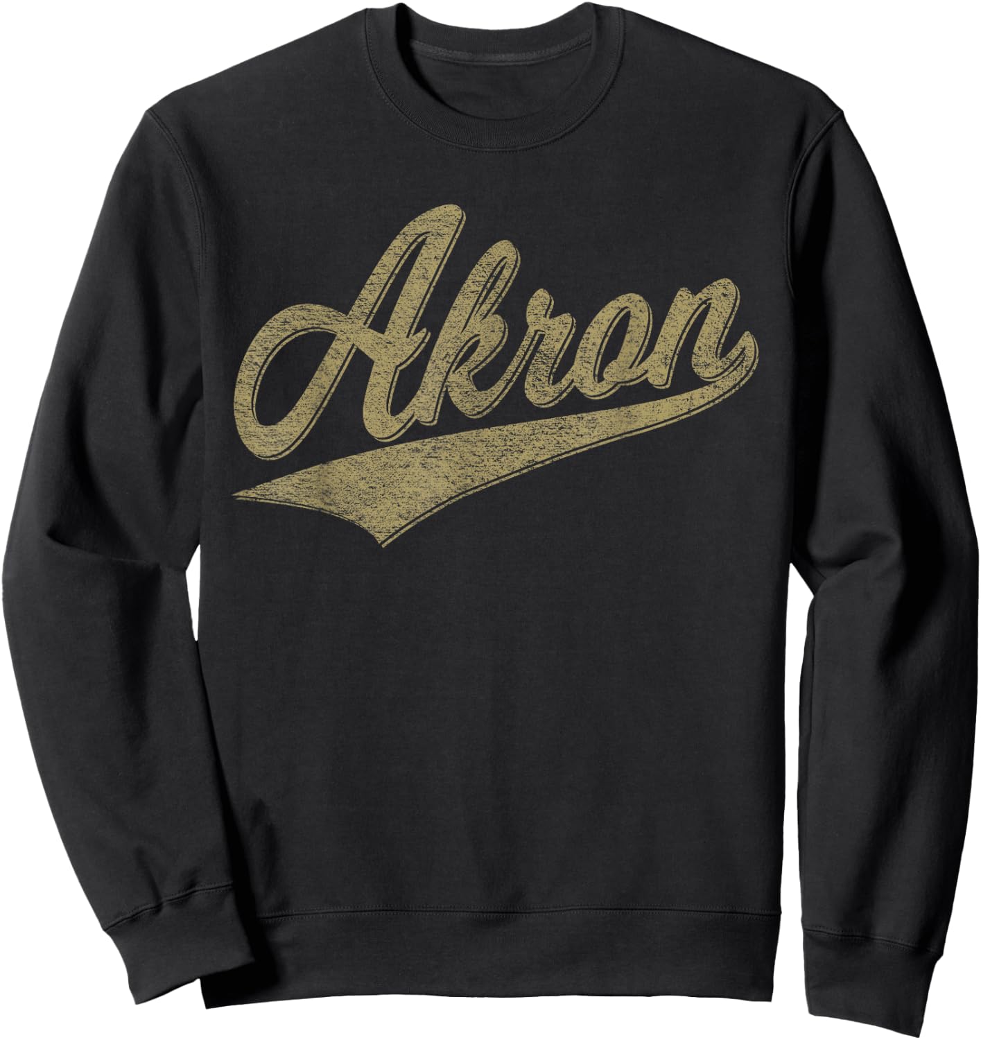 Akron Ohio Varsity Script Classic Sports Jersey Style Sweatshirt - Sweatshirt | Black