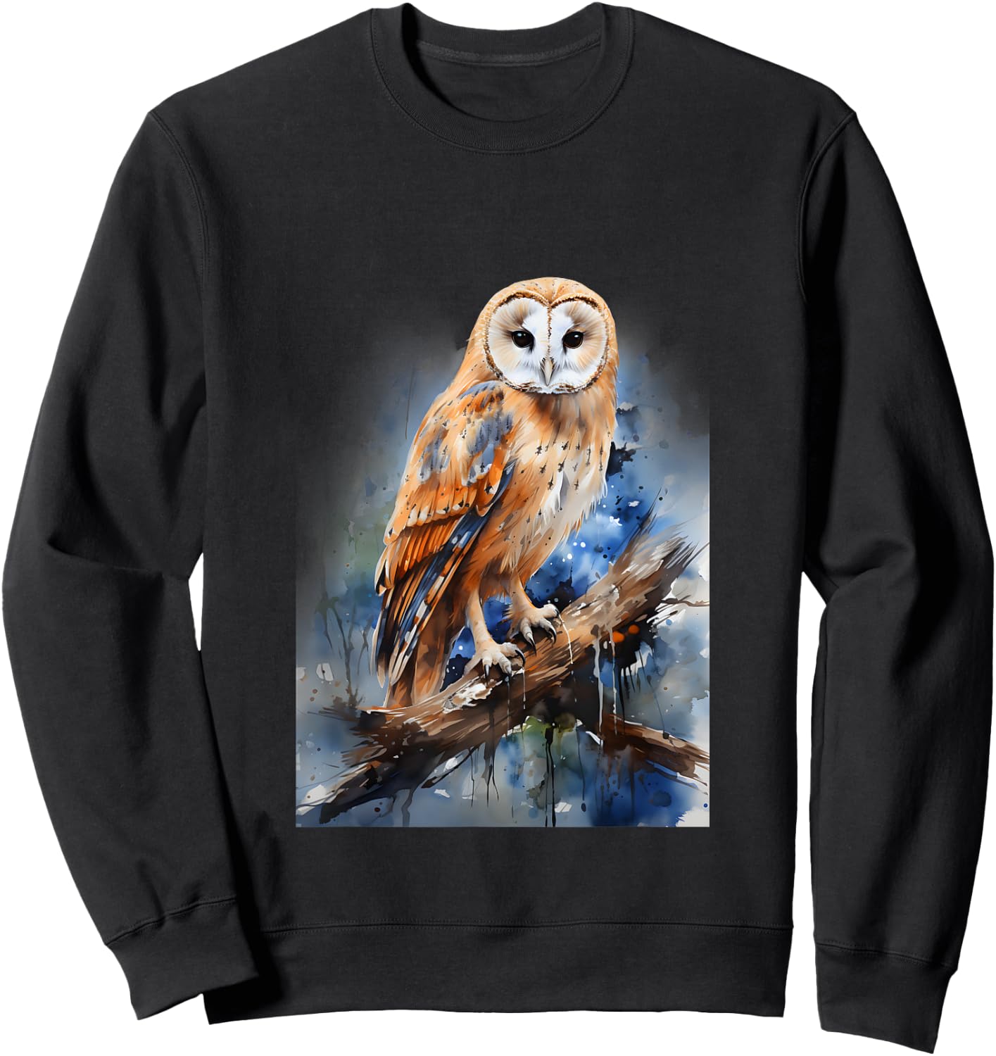 Barn Owl Gift Realistic Nature Trees Volatile Sweatshirt - Sweatshirt | Black