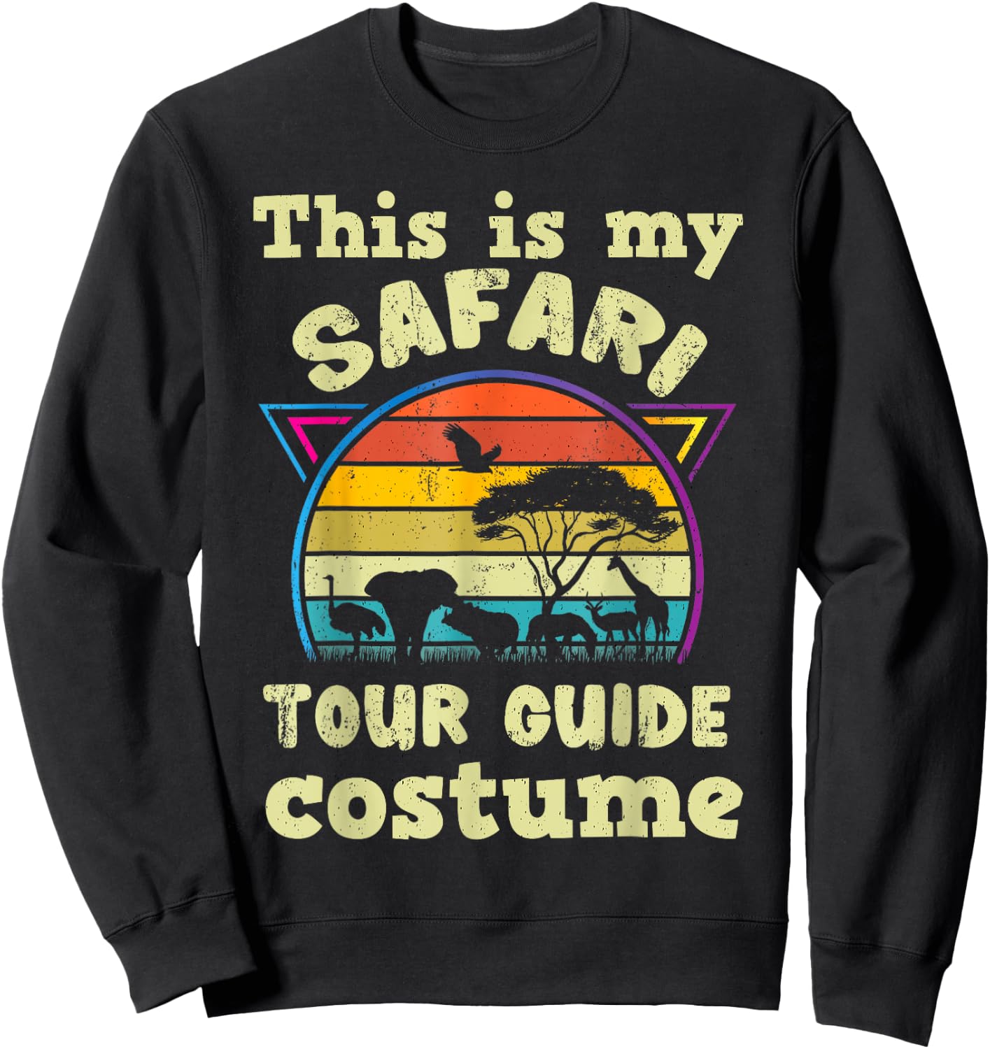 Funny Safari Guide Art Women Kids Zoo Safari Costume Sweatshirt - Sweatshirt | Black