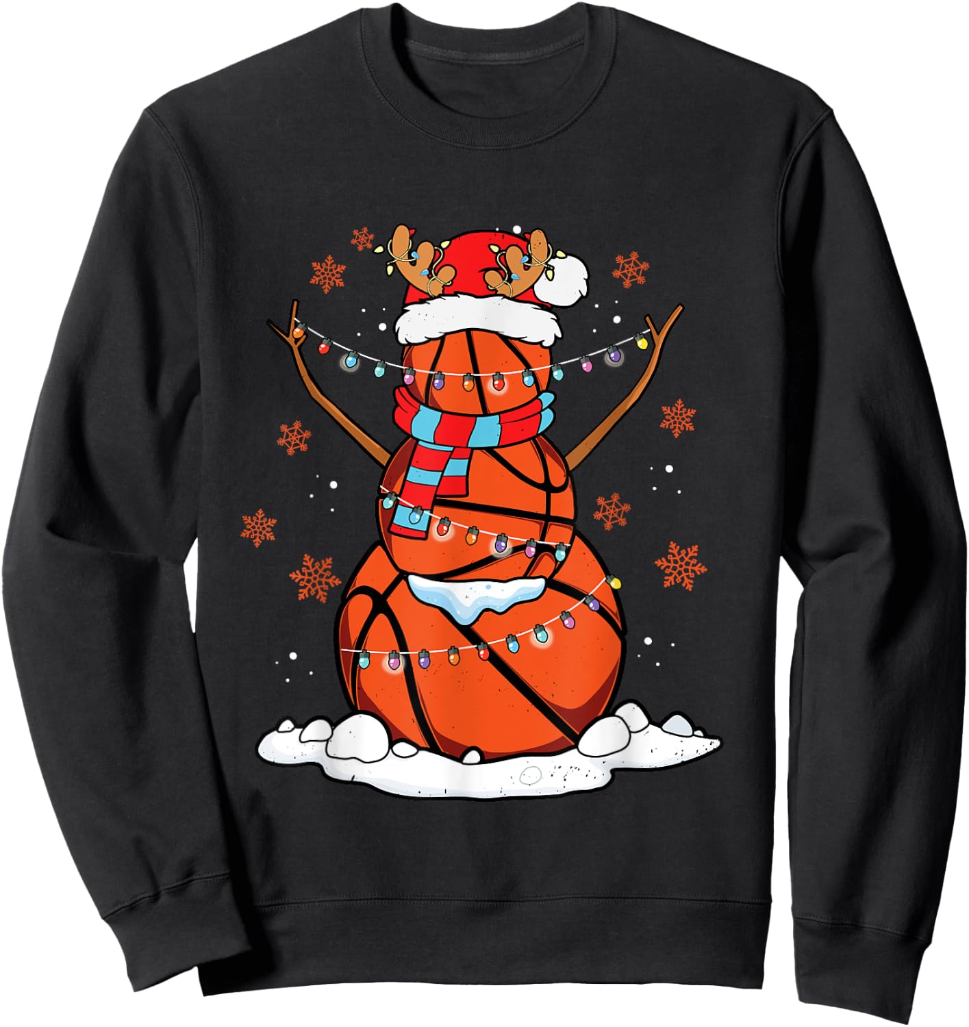 Christmas Basketball Players Team Sports Fan Coach Holiday Sweatshirt - Sweatshirt | Black