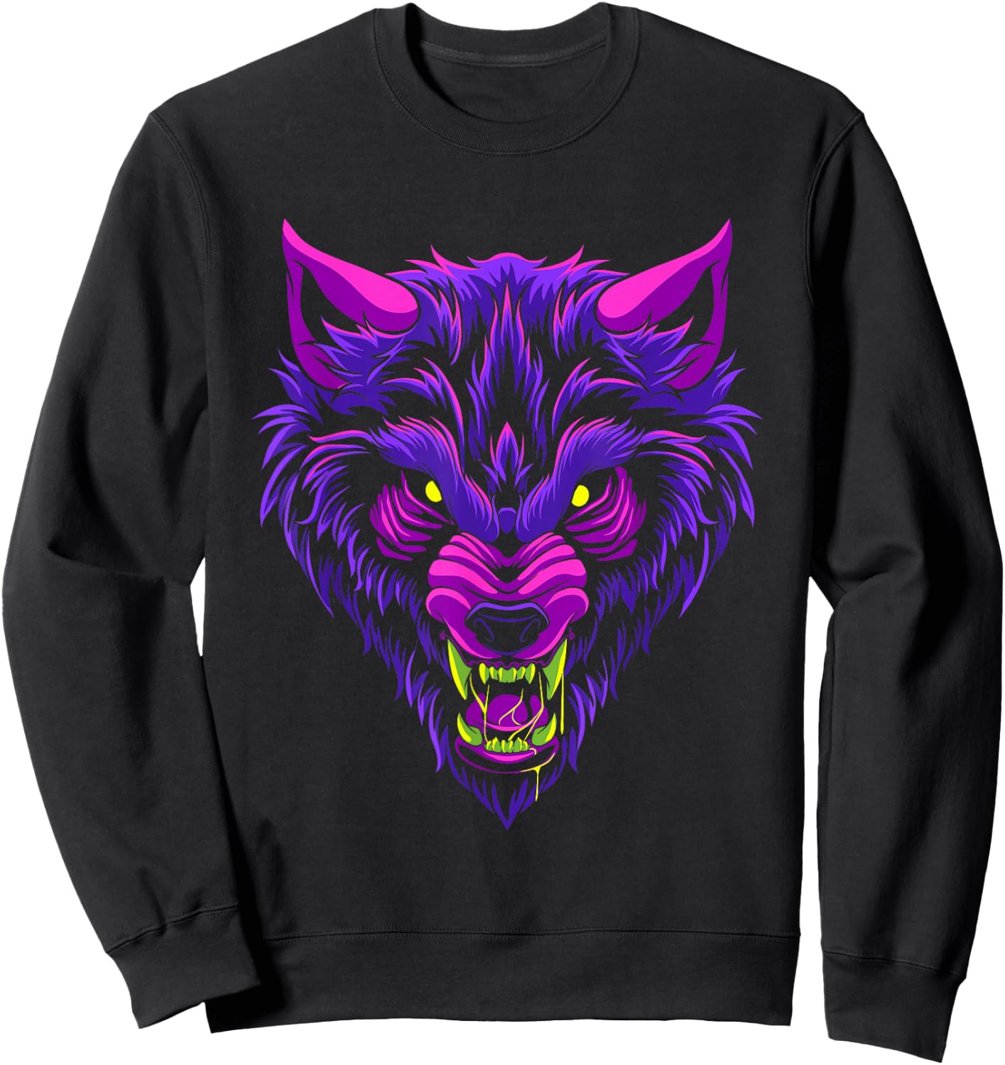 Cryptid Werewolf Head Halloween Mythology Mythical Creature Sweatshirt - Sweatshirt | Black