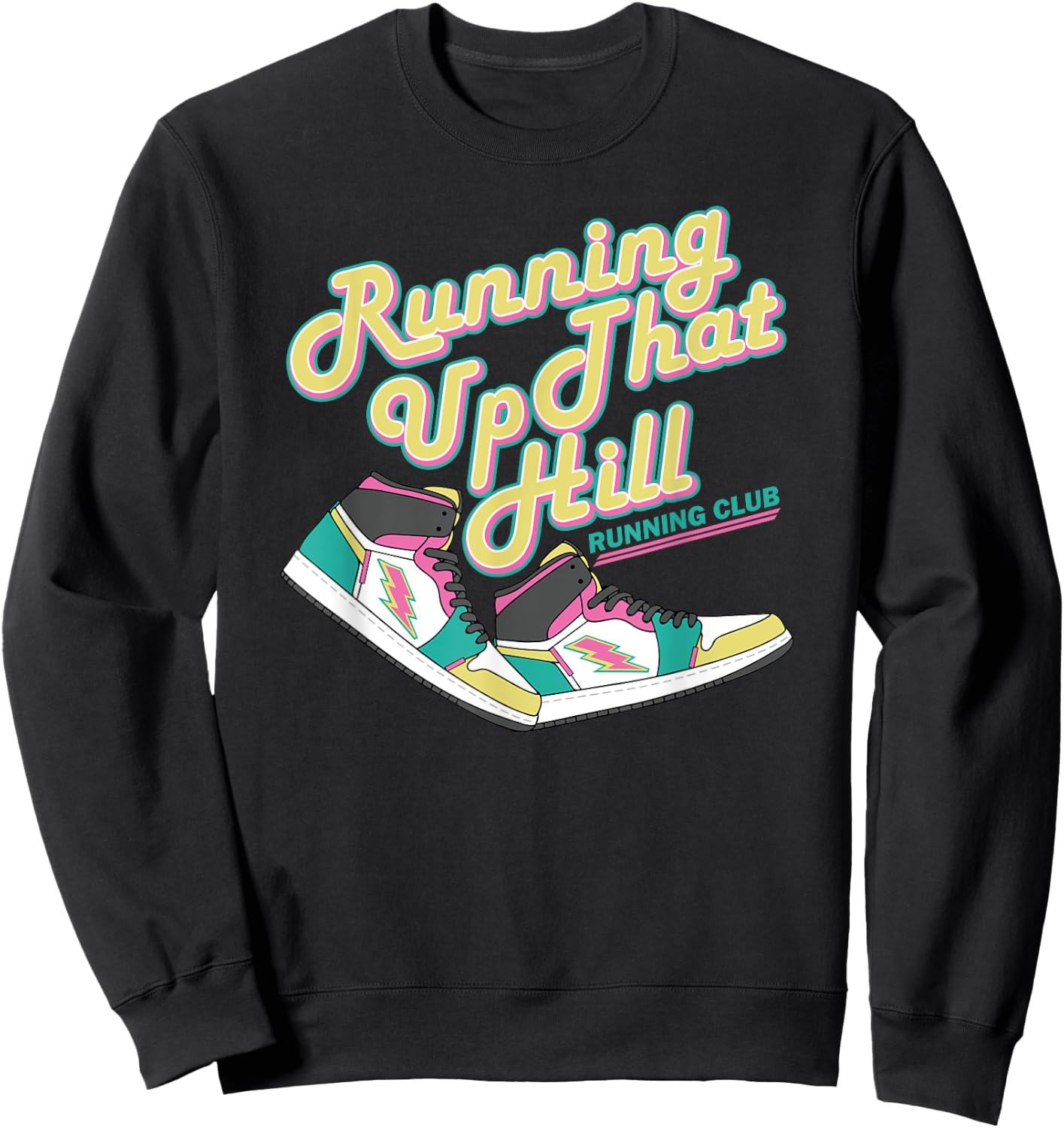 Running Up That Hill Retro Running Marathon Track Cross Sweatshirt - Sweatshirt | Black