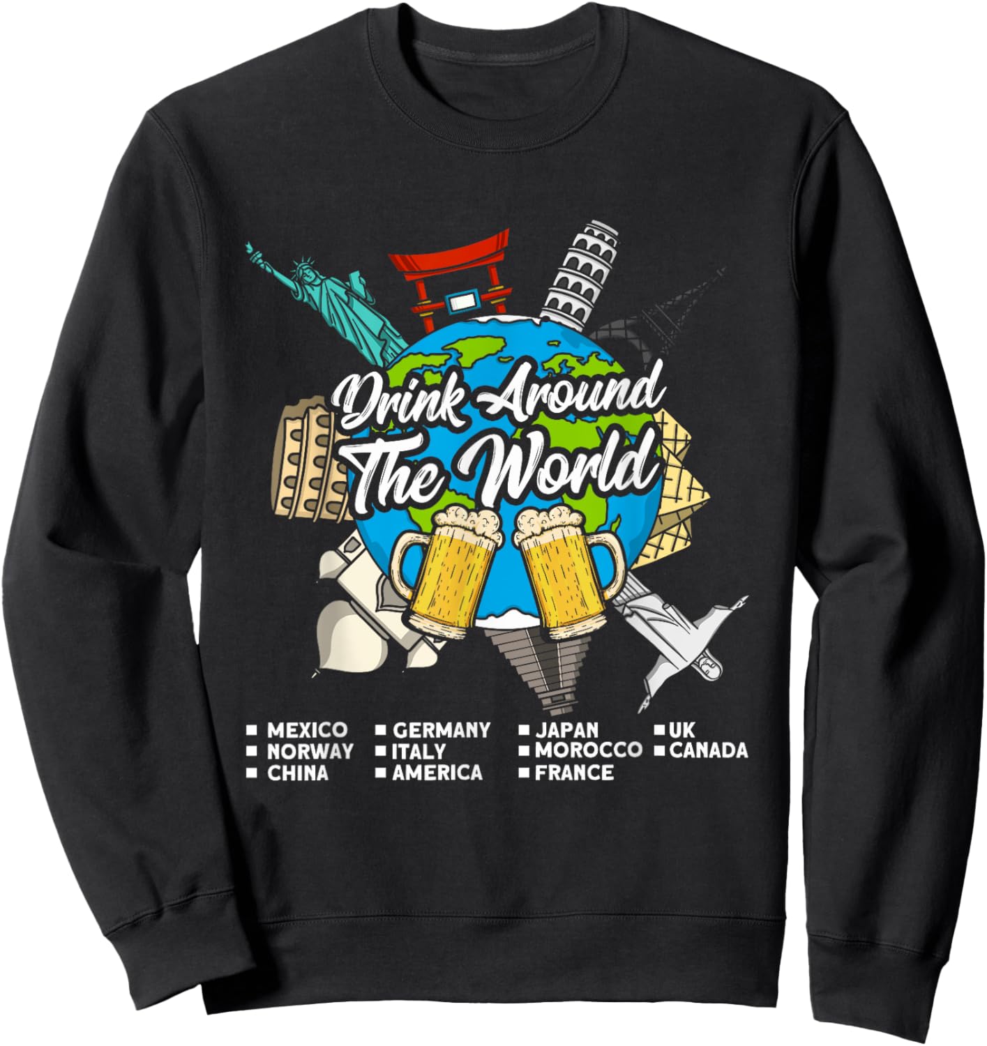 Adult Vacation Drinking Countries International National Sweatshirt - Sweatshirt | Black