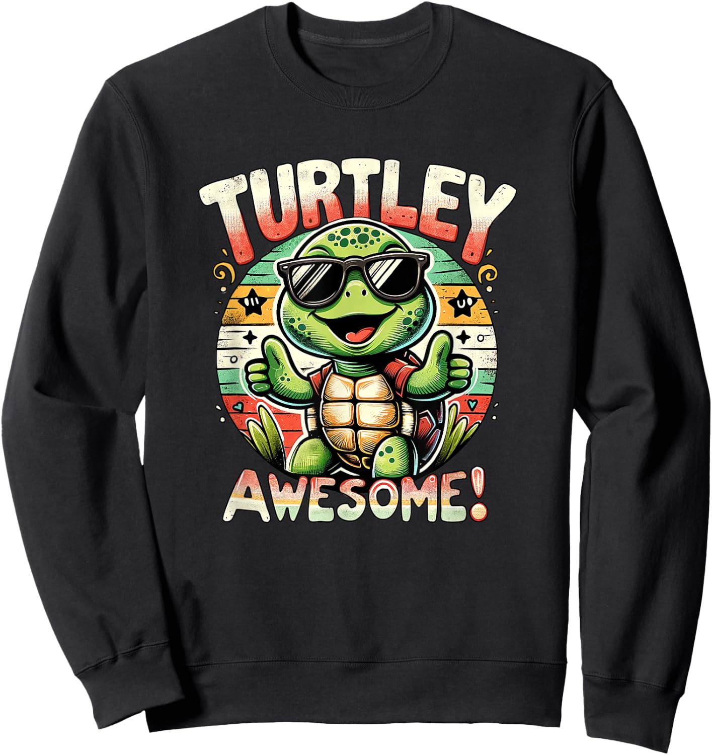 Turtley Awesome Kid's & Toddler's Funny Themed Cool Turtle Sweatshirt - Sweatshirt | Black