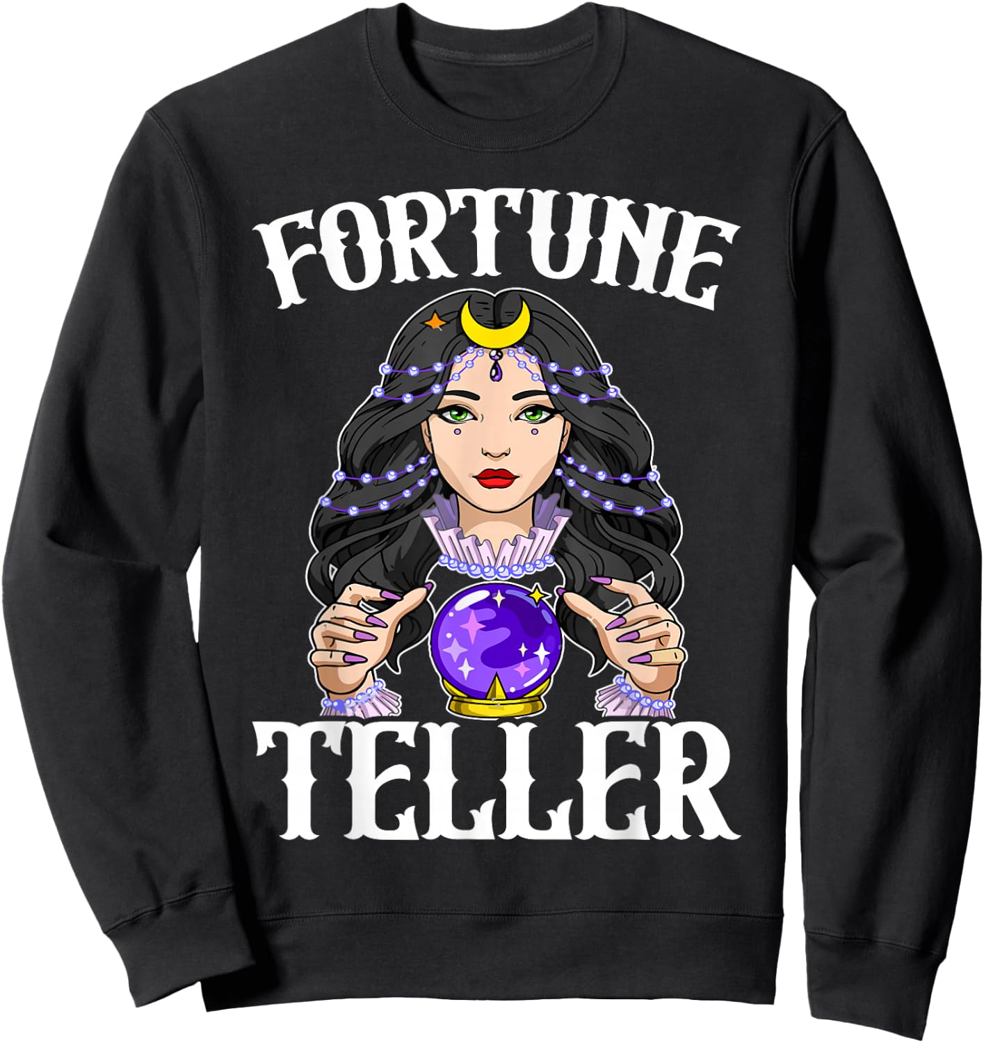 Carnival Event Circus Staff Fortune Teller Costume Women Sweatshirt - Sweatshirt | Black