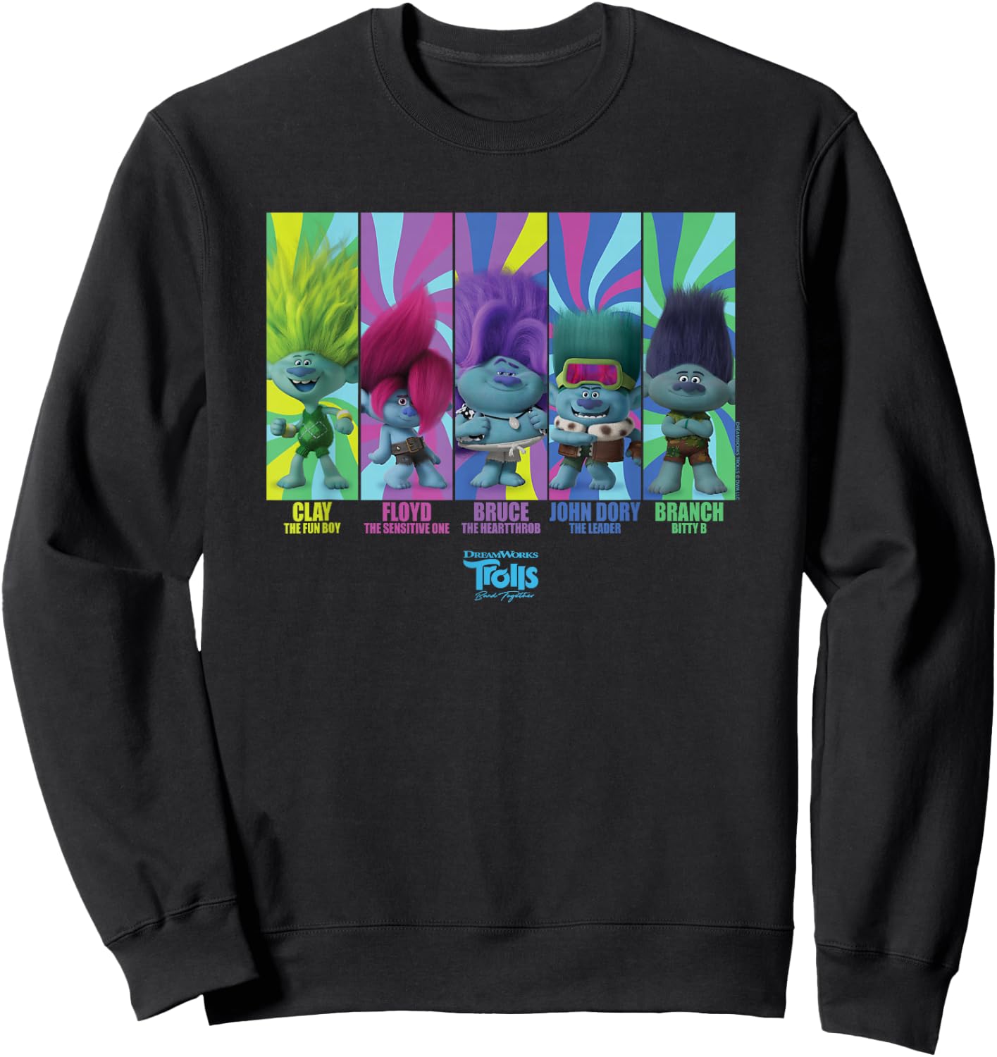 DreamWorks Trolls Band Together BroZone Band Members Sweatshirt - Sweatshirt | Black