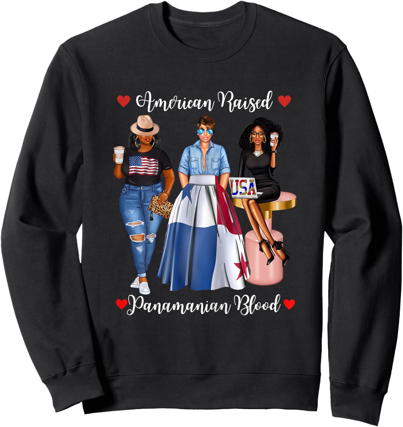 Half Panamanian Half American Raised In Panama Born In Sweatshirt - Sweatshirt | Black