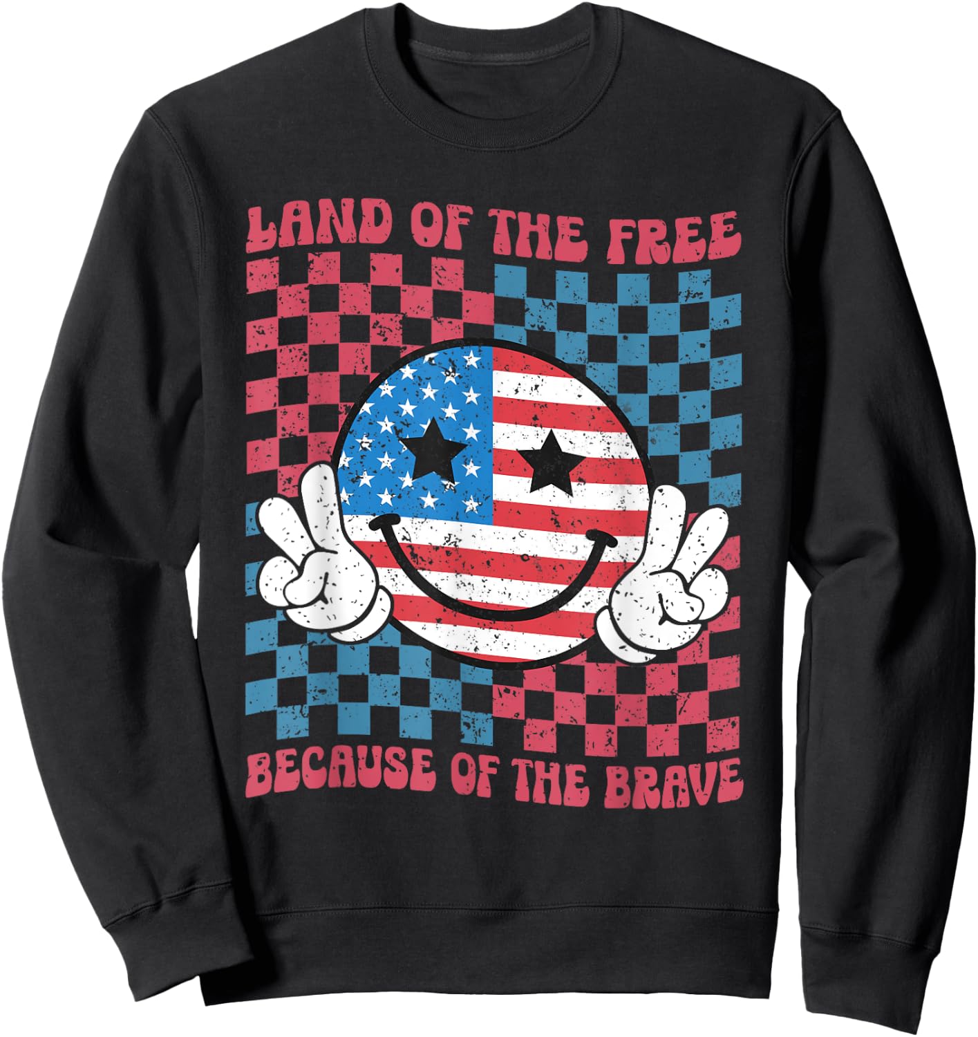 Home of the Free Because of the Brave Military American Flag Sweatshirt - Sweatshirt | Black