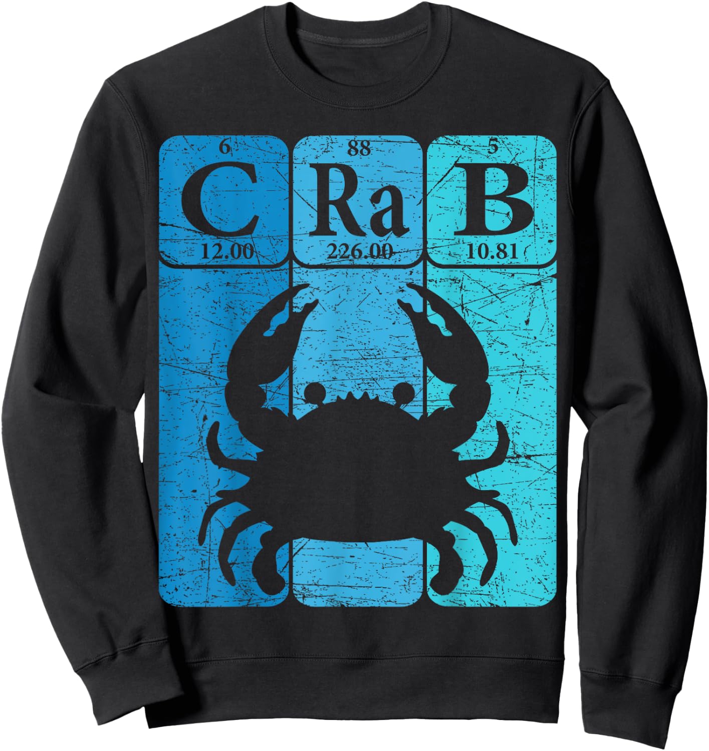 Crab Periodic Table Elements Seafood Crabbing Retro Crabber Sweatshirt - Sweatshirt | Black