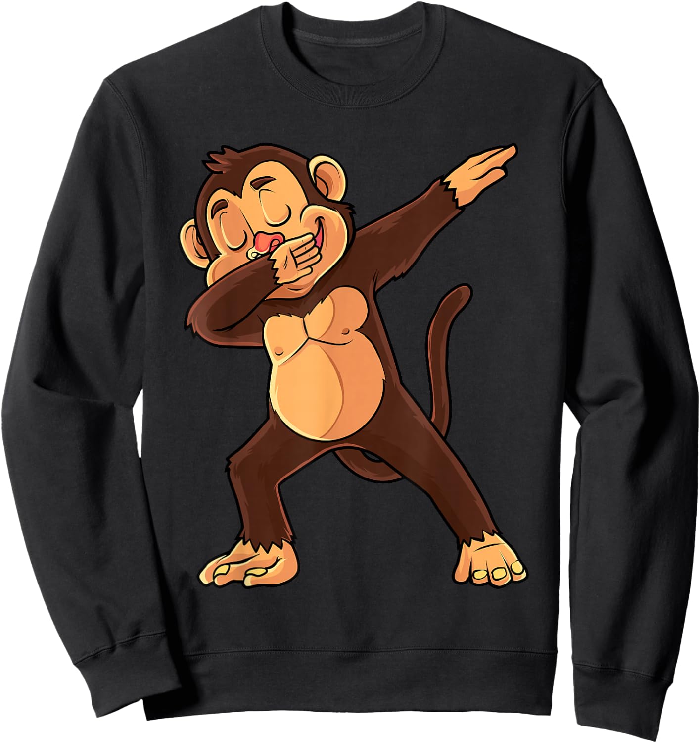Dabbing Monkey Animal Lover Men Women Kids Sweatshirt - Sweatshirt | Black